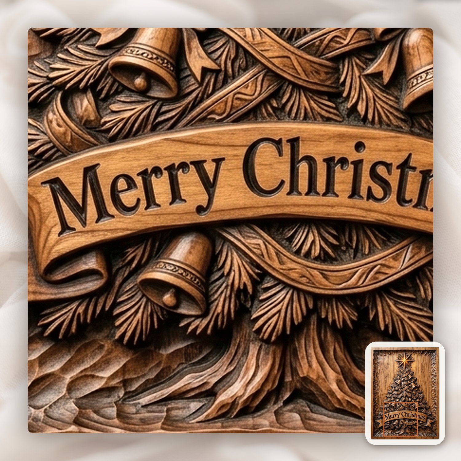 Traditional Holiday Christmas Tree CNC Relief STL bas-relief STL — view 13
