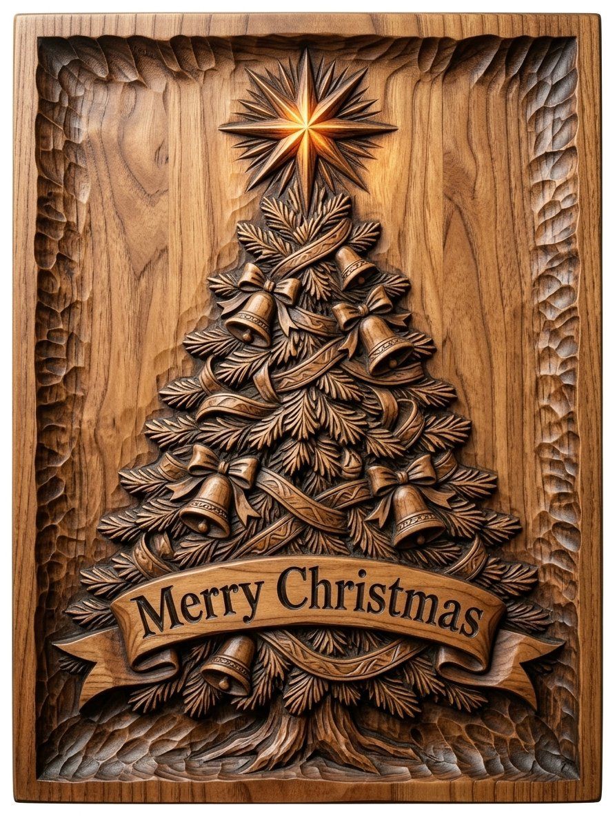 Traditional Holiday Christmas Tree CNC Relief STL bas-relief STL — view 11
