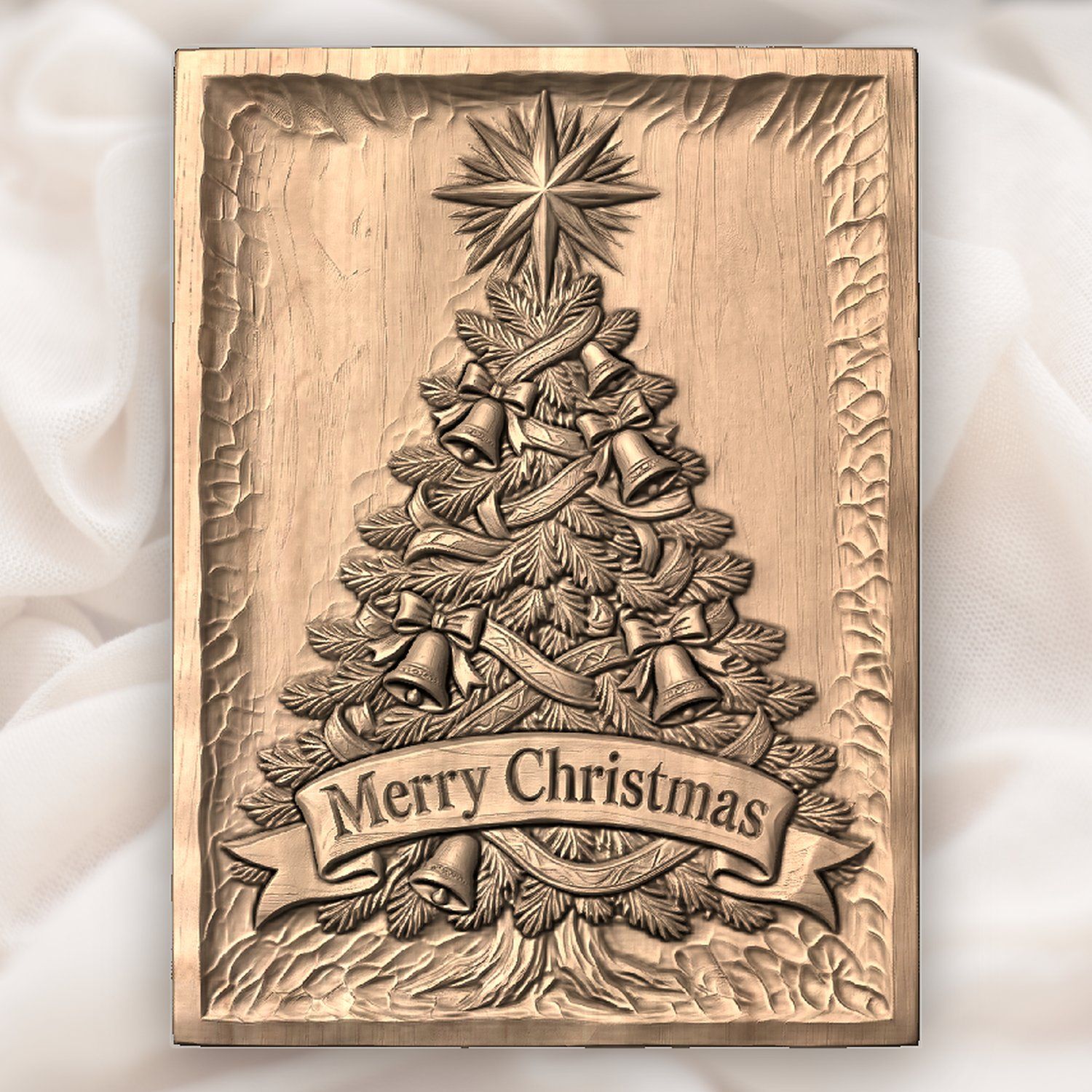 Traditional Holiday Christmas Tree CNC Relief STL bas-relief STL — view 4