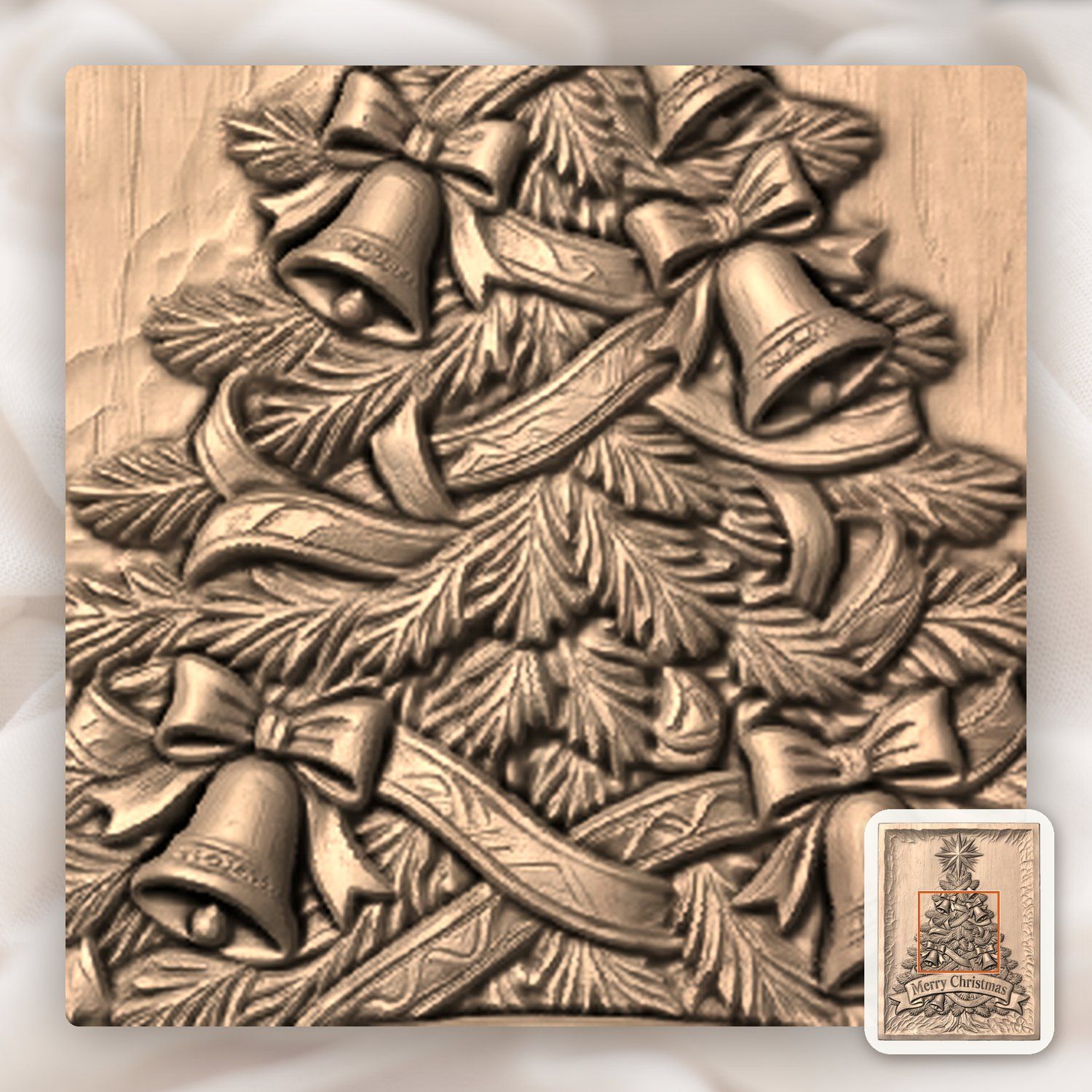 Traditional Holiday Christmas Tree CNC Relief STL bas-relief STL — view 7