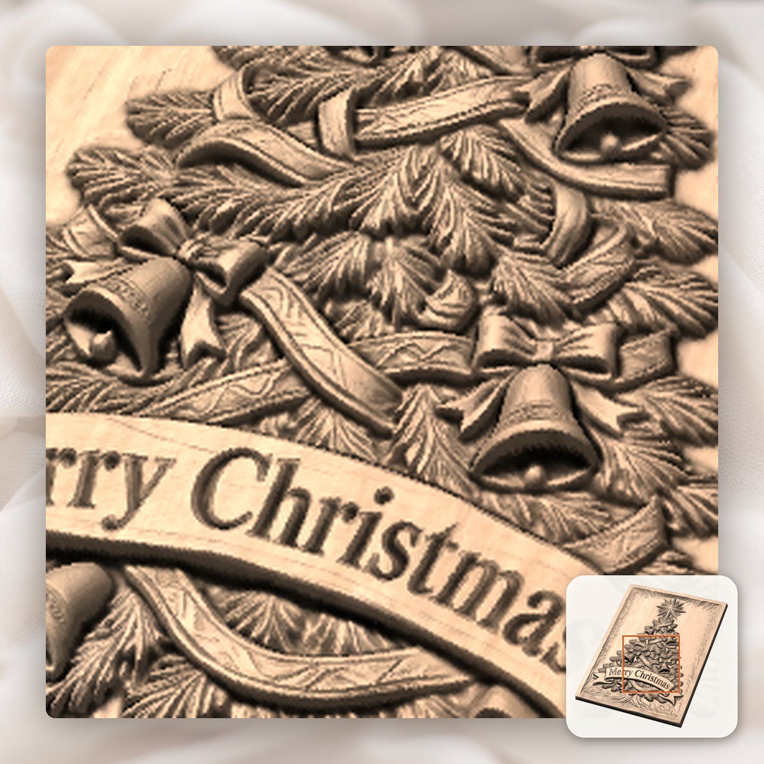 Traditional Holiday Christmas Tree CNC Relief STL bas-relief STL — view 9
