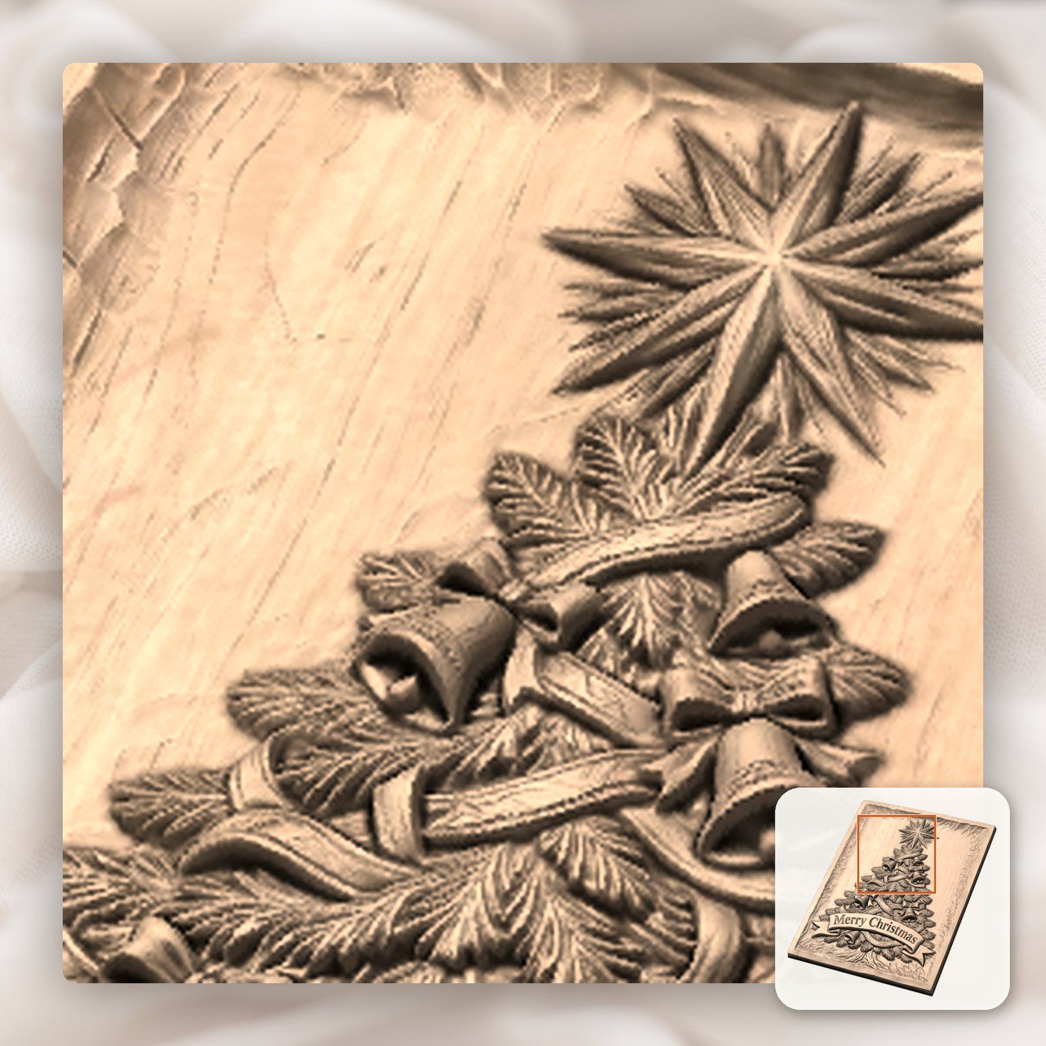 Traditional Holiday Christmas Tree CNC Relief STL bas-relief STL — view 10