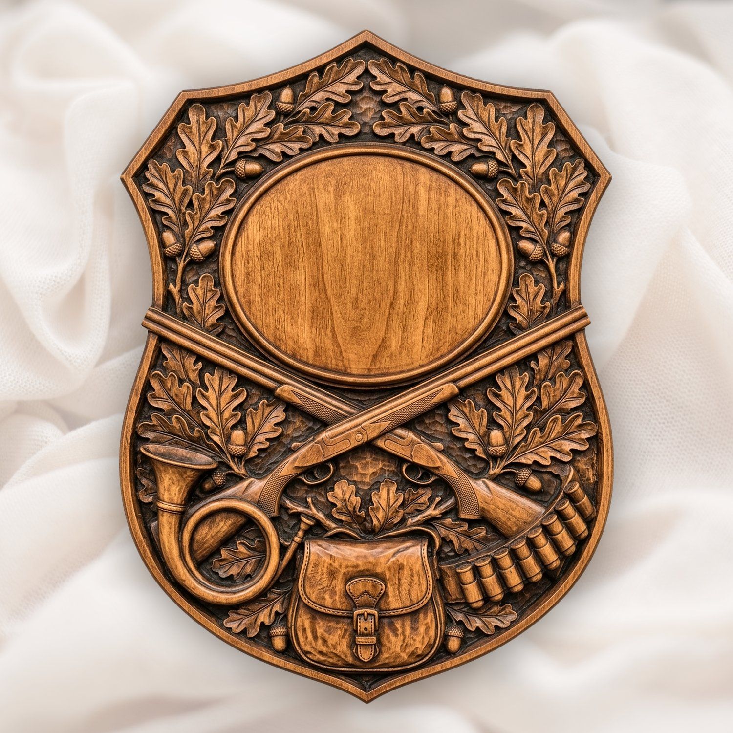 Traditional Hunting Gear Trophy Shield Full Hunt CNC Relief STL bas-relief STL design