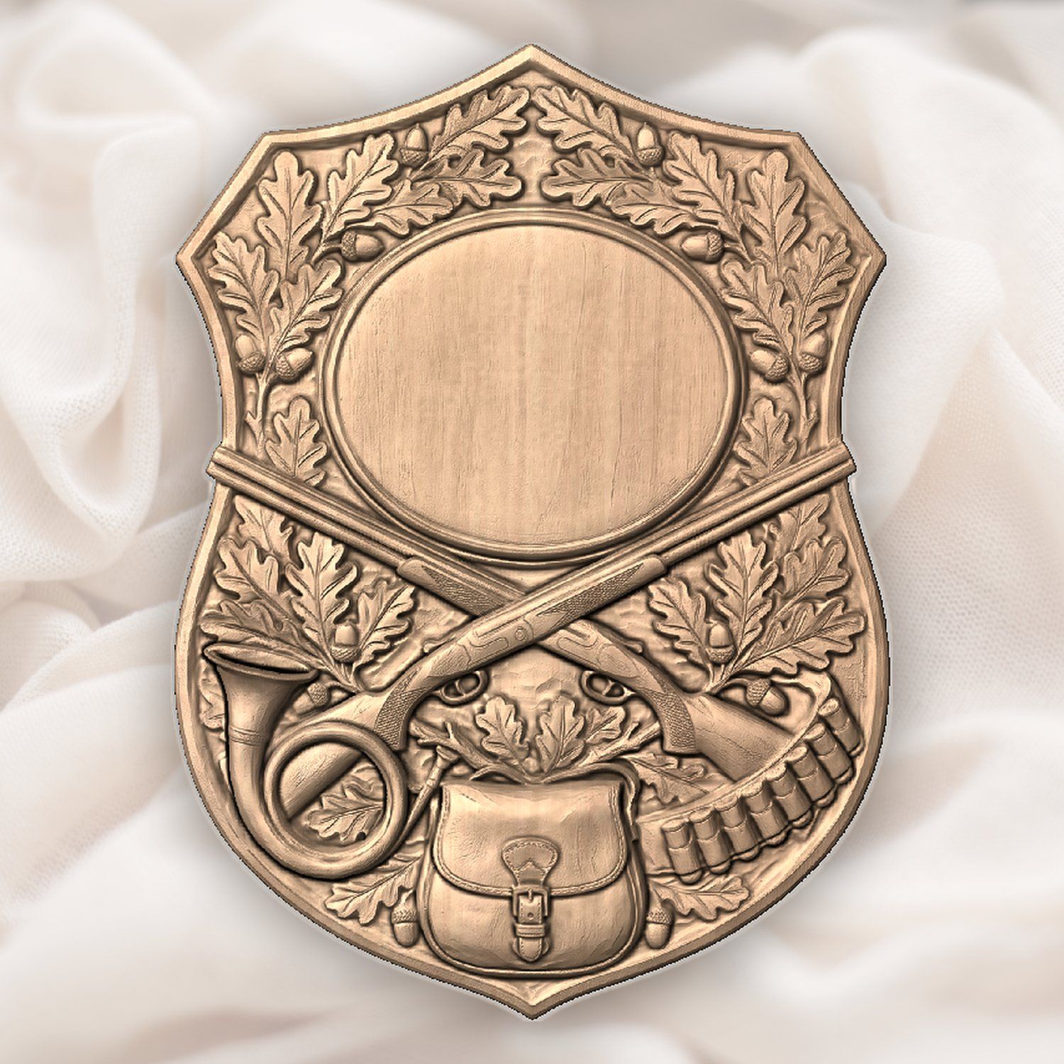 Traditional Hunting Gear Trophy Shield Full Hunt CNC Relief STL bas-relief STL — view 4