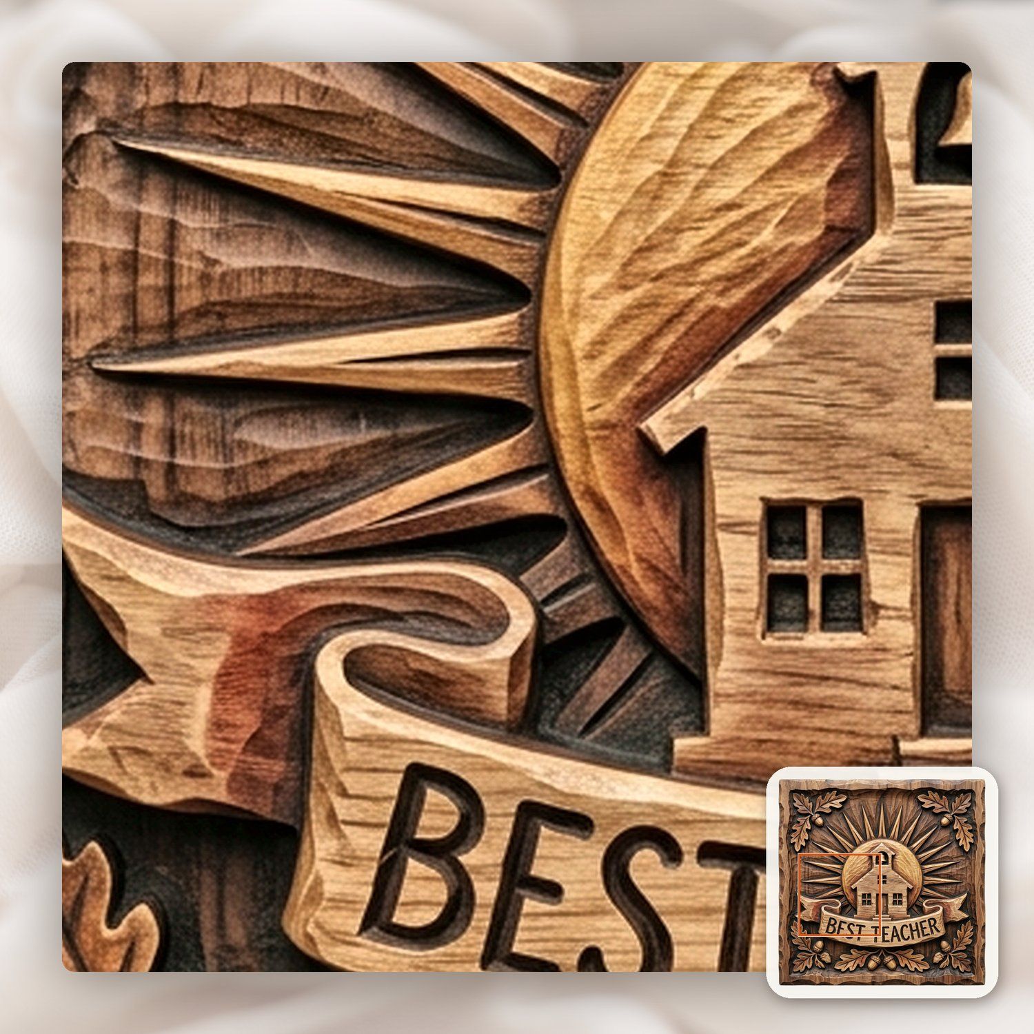 Traditional Schoolhouse Teacher Appreciation Gift CNC Relief STL bas-relief STL — view 13