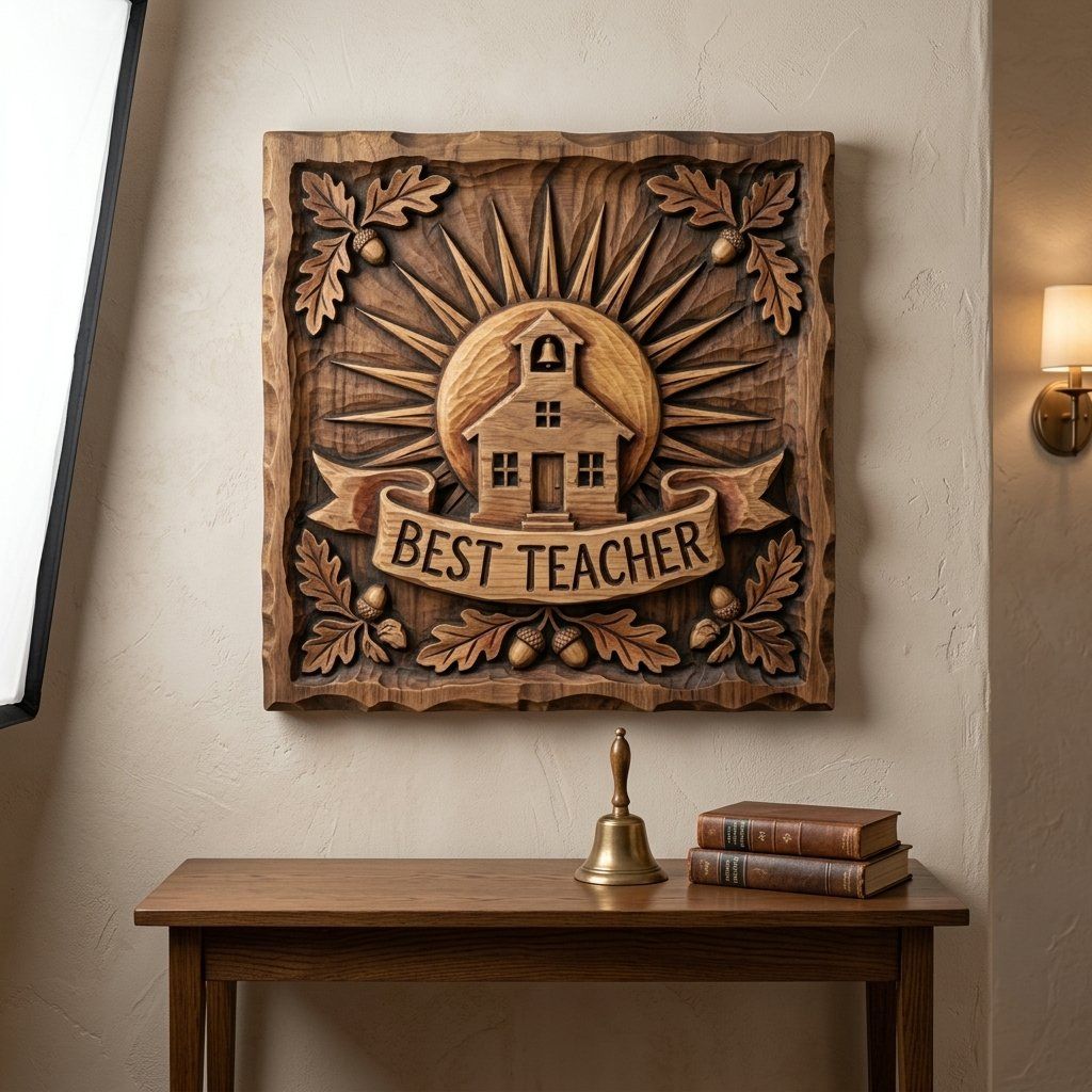 Traditional Schoolhouse Teacher Appreciation Gift CNC Relief STL bas-relief STL — view 14