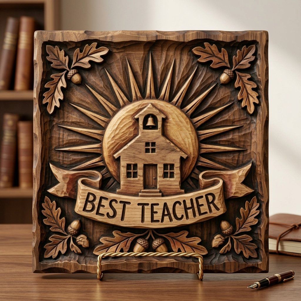 Traditional Schoolhouse Teacher Appreciation Gift CNC Relief STL bas-relief STL — view 15