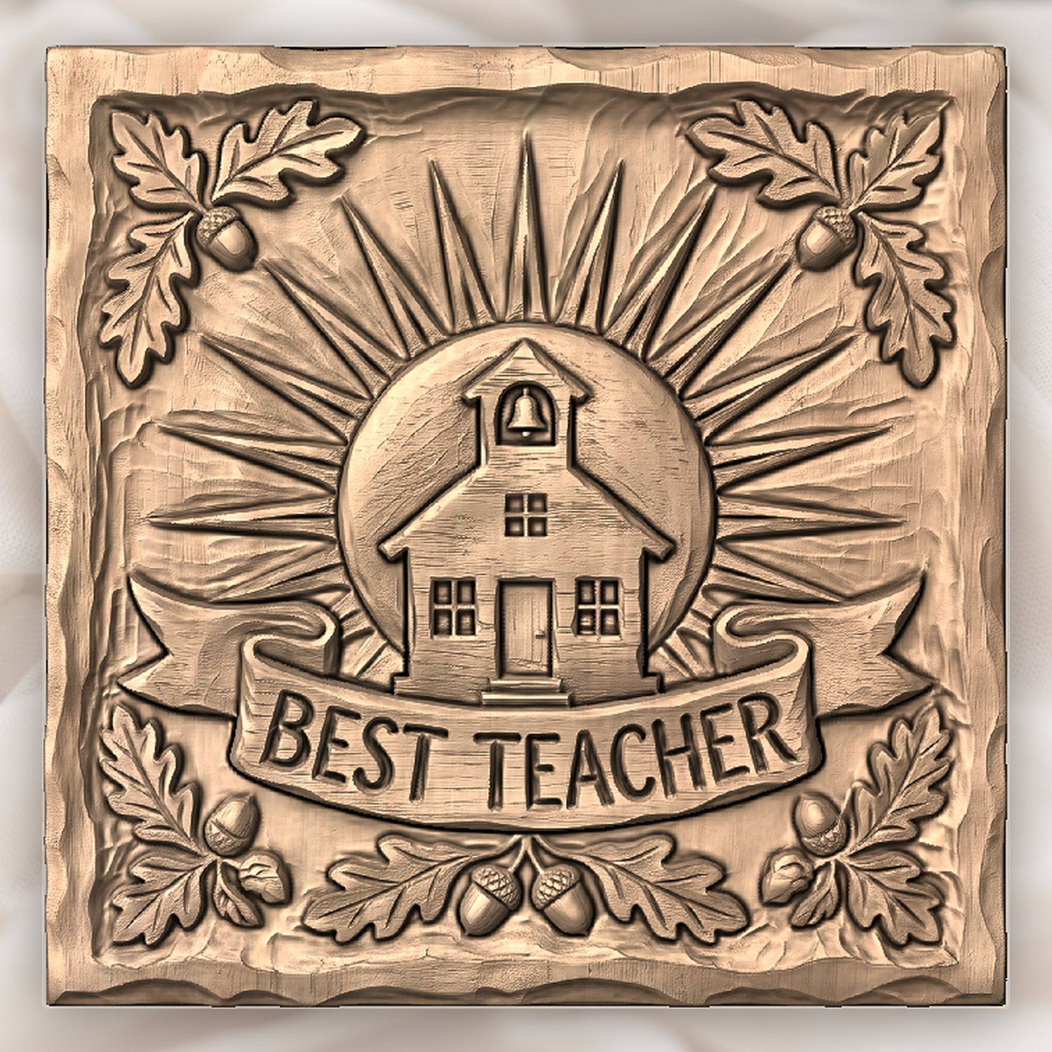 Traditional Schoolhouse Teacher Appreciation Gift CNC Relief STL bas-relief STL — view 4