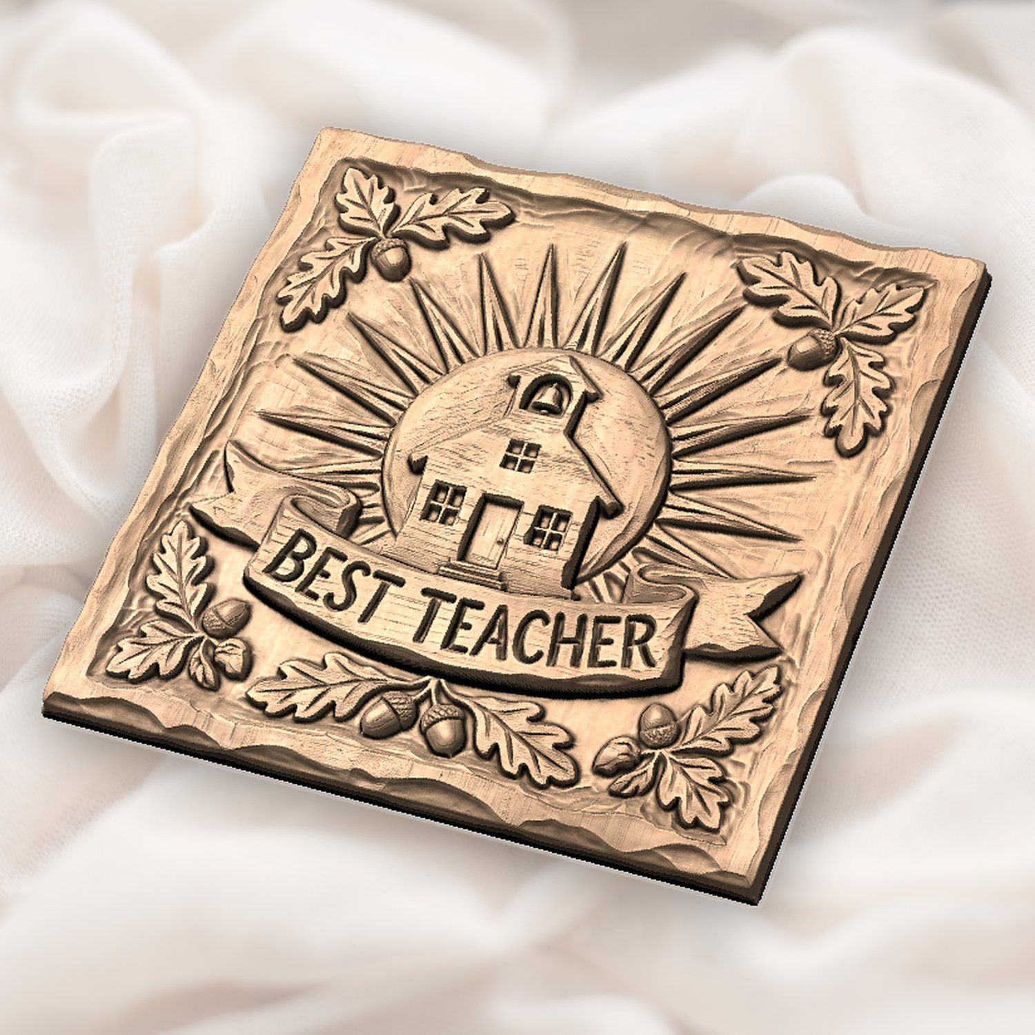 Traditional Schoolhouse Teacher Appreciation Gift CNC Relief STL bas-relief STL — view 5