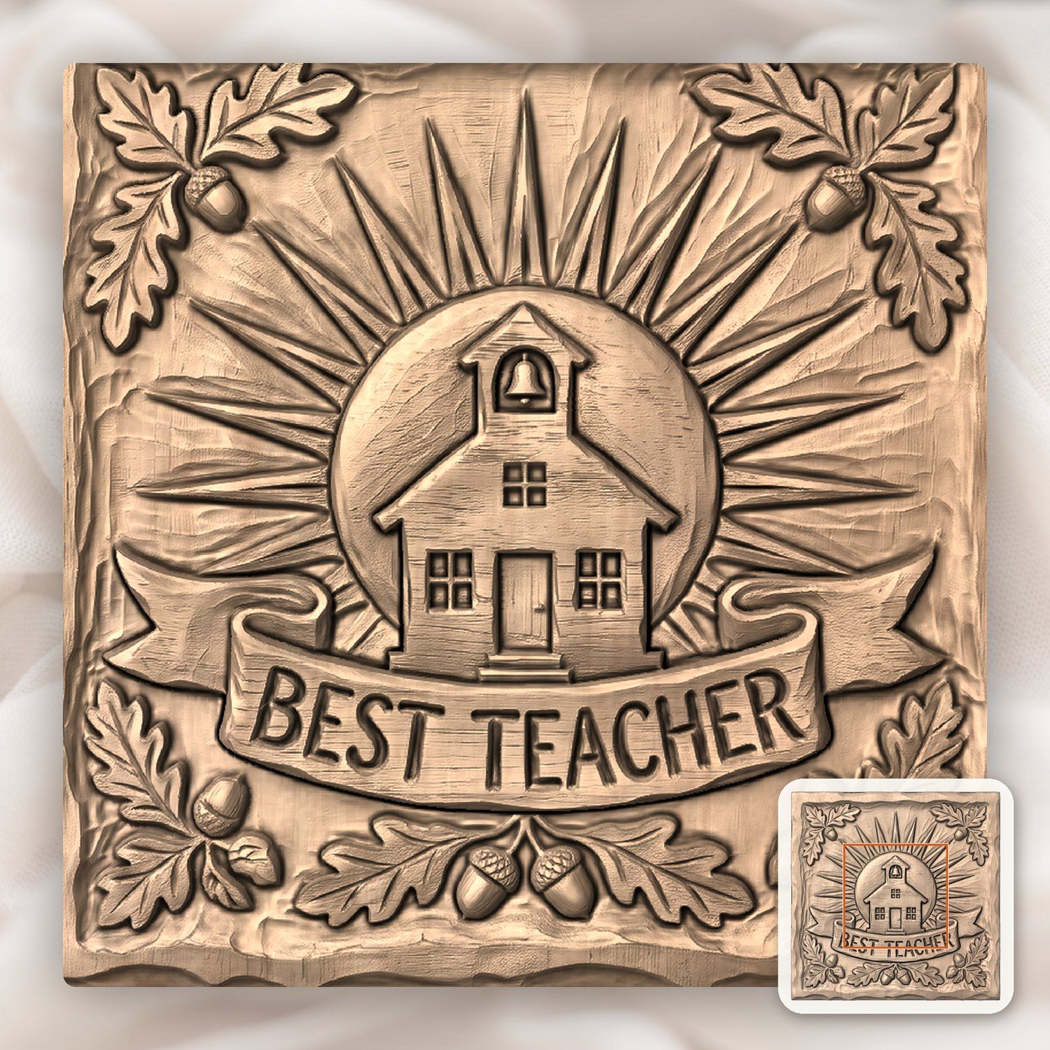 Traditional Schoolhouse Teacher Appreciation Gift CNC Relief STL bas-relief STL — view 6