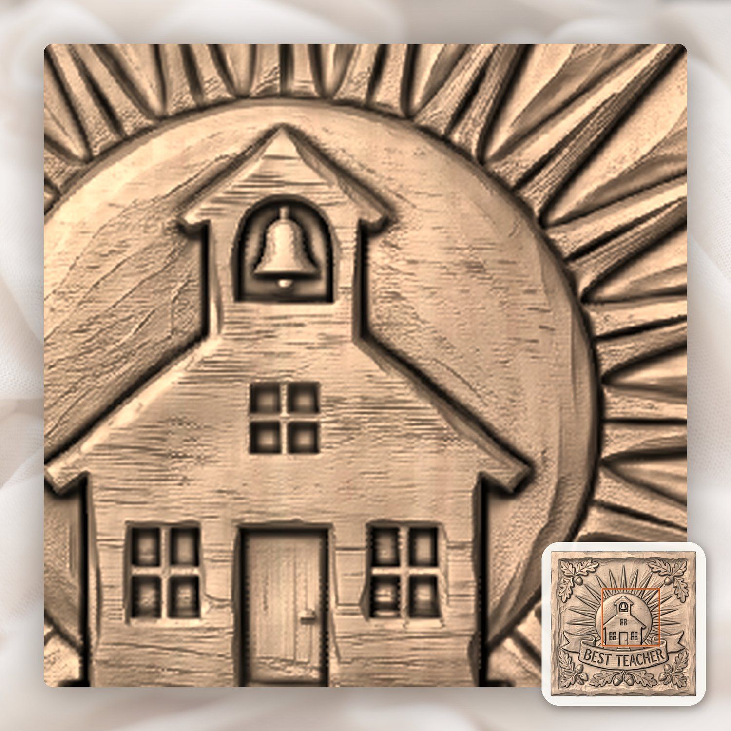 Traditional Schoolhouse Teacher Appreciation Gift CNC Relief STL bas-relief STL — view 7