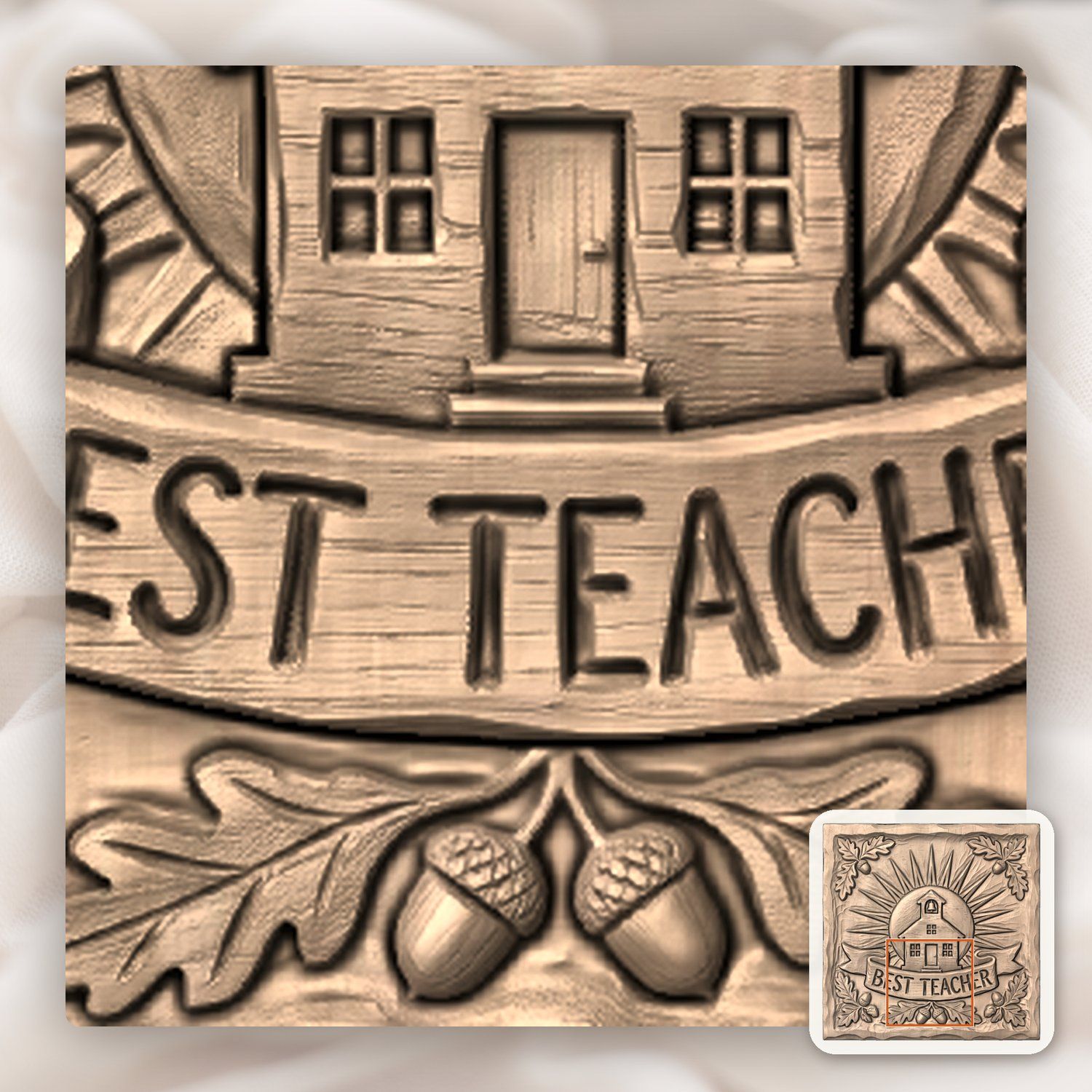 Traditional Schoolhouse Teacher Appreciation Gift CNC Relief STL bas-relief STL — view 8