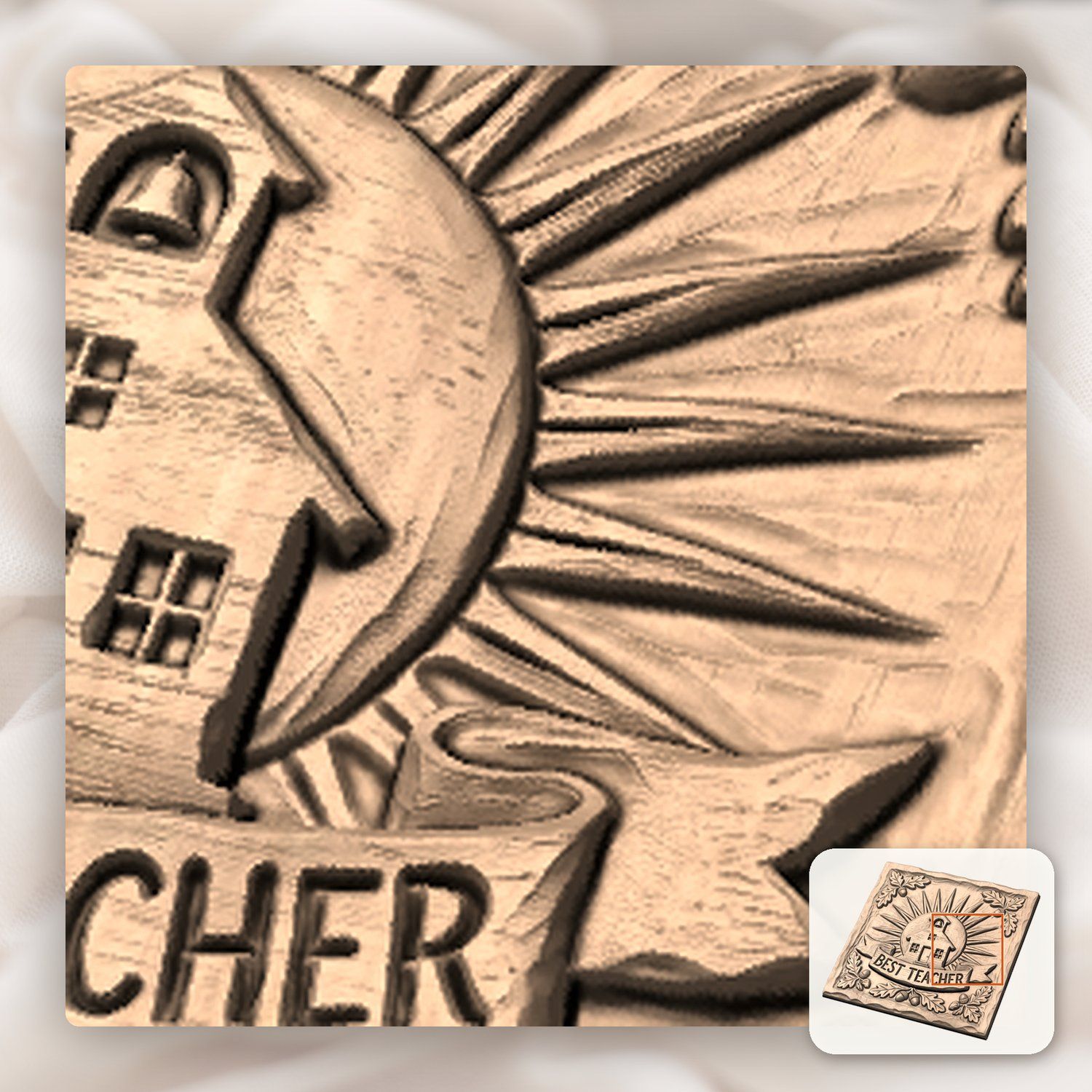 Traditional Schoolhouse Teacher Appreciation Gift CNC Relief STL bas-relief STL — view 10