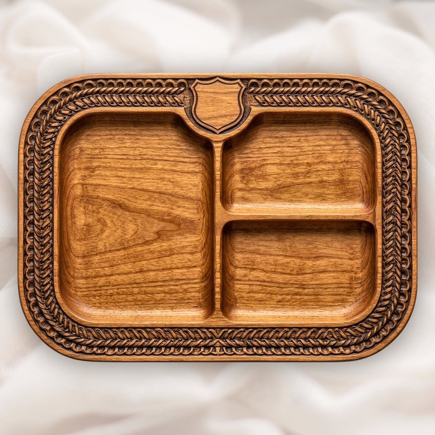 Valet Tray Shield Border CNC Relief STL bas-relief STL design