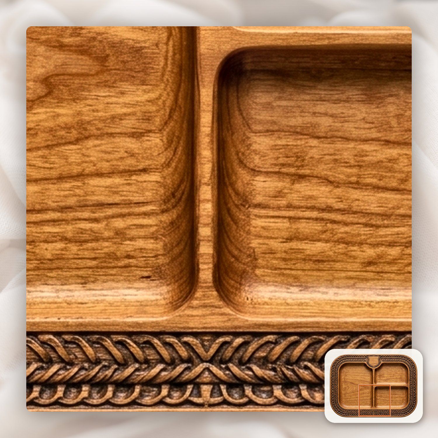 Valet Tray Shield Border CNC Relief STL bas-relief STL — view 11