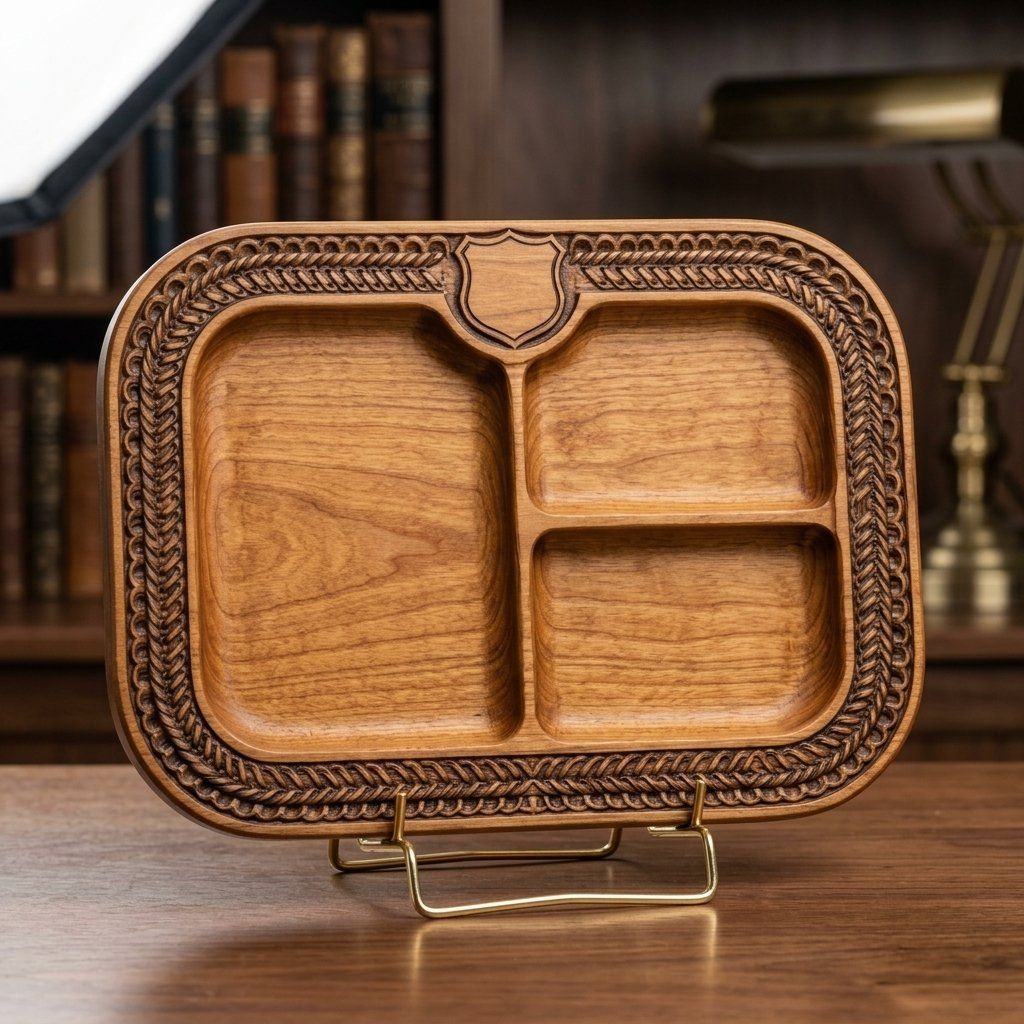 Valet Tray Shield Border CNC Relief STL bas-relief STL — view 15
