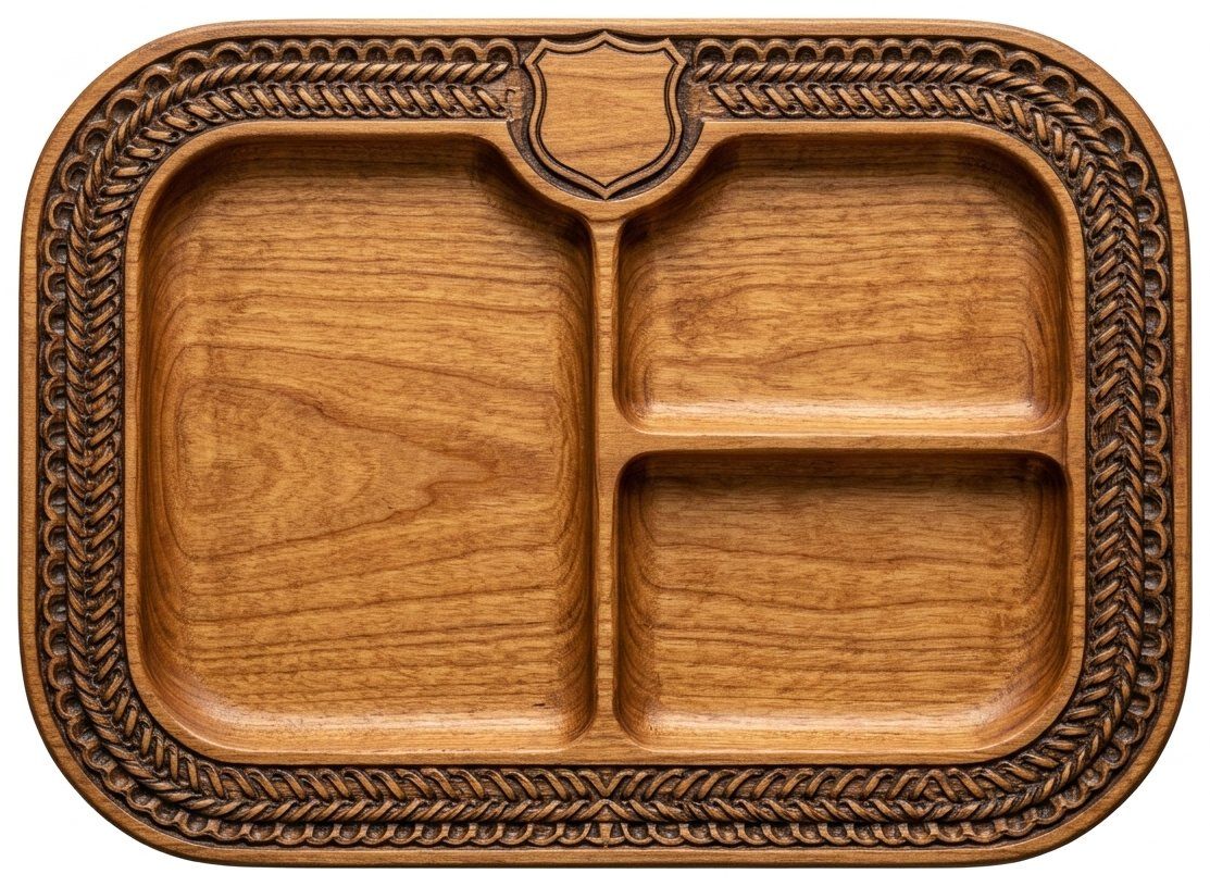 Valet Tray Shield Border CNC Relief STL bas-relief STL — view 2
