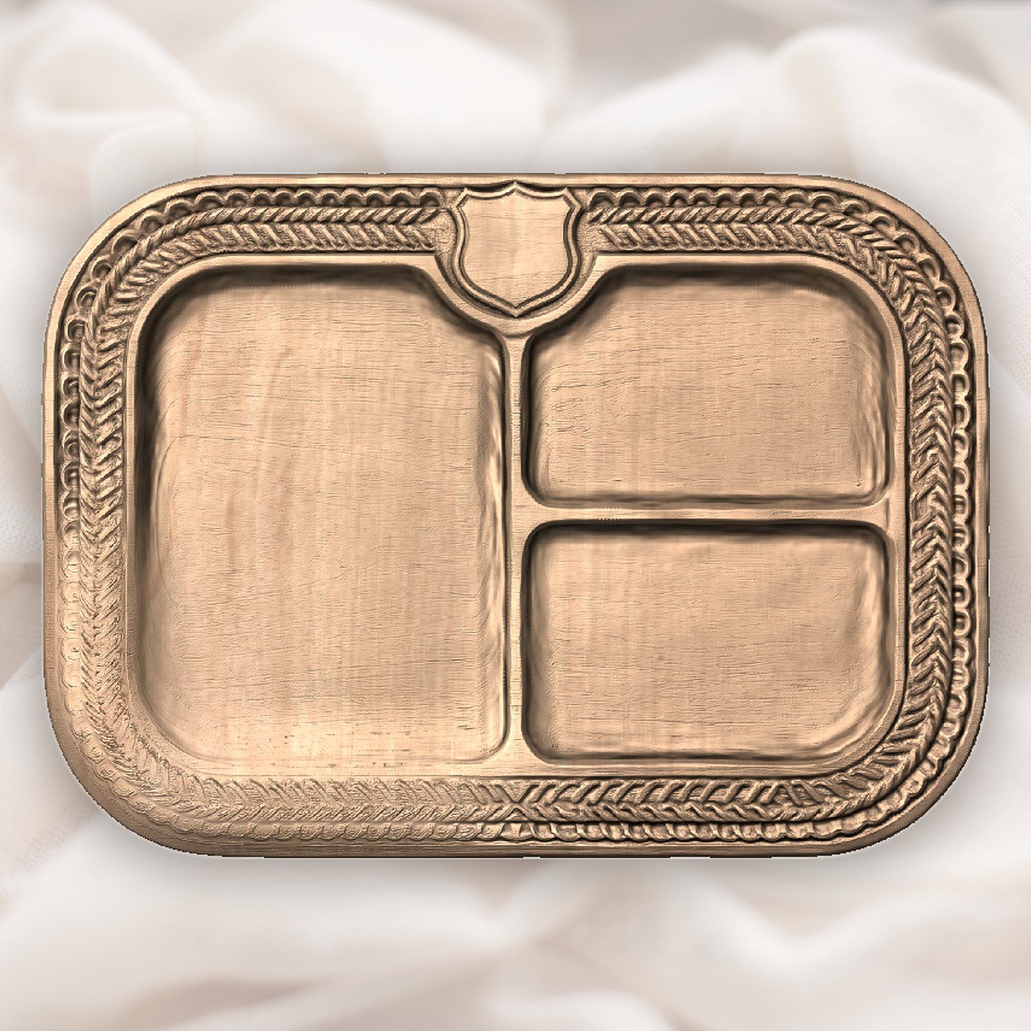 Valet Tray Shield Border CNC Relief STL bas-relief STL — view 3