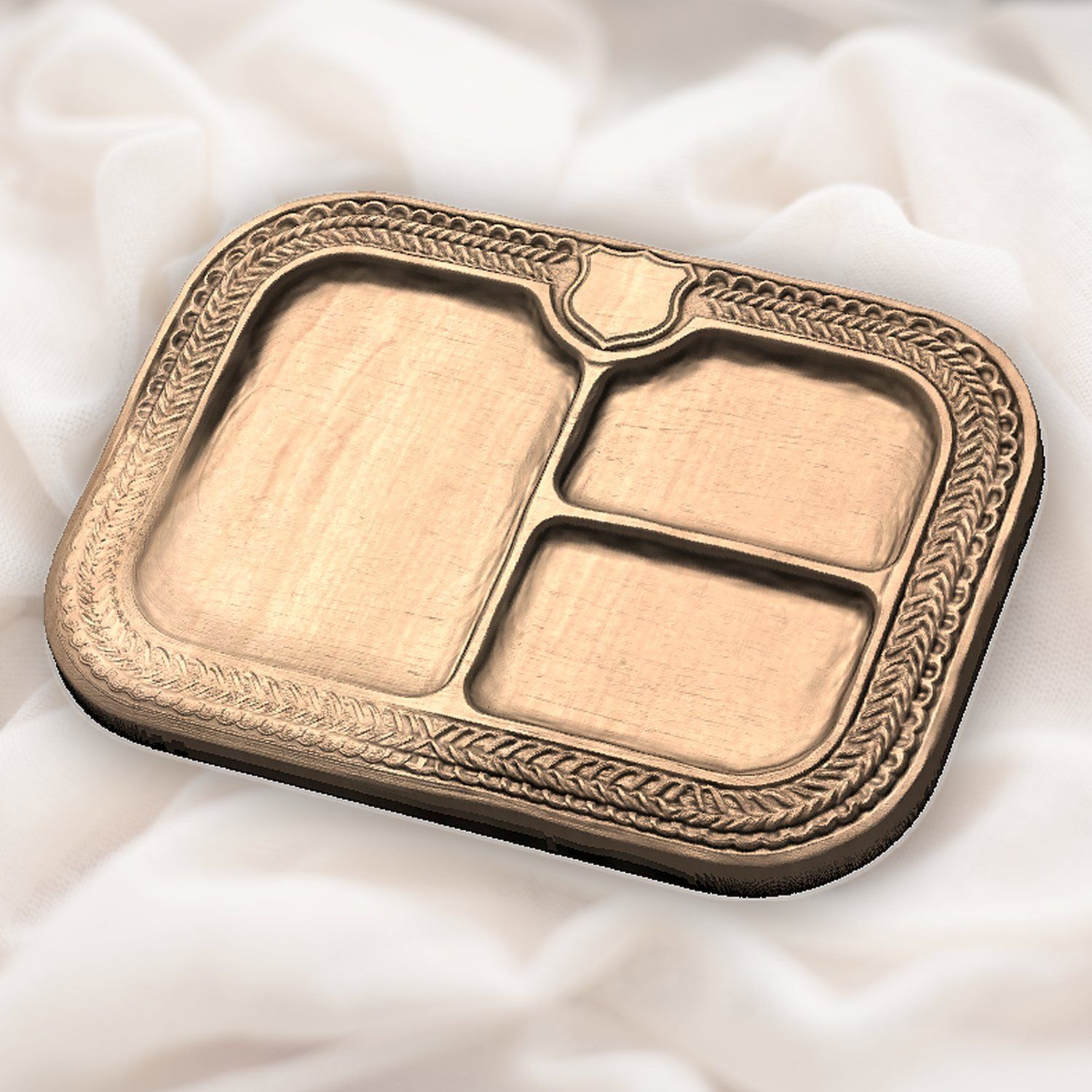 Valet Tray Shield Border CNC Relief STL bas-relief STL — view 4