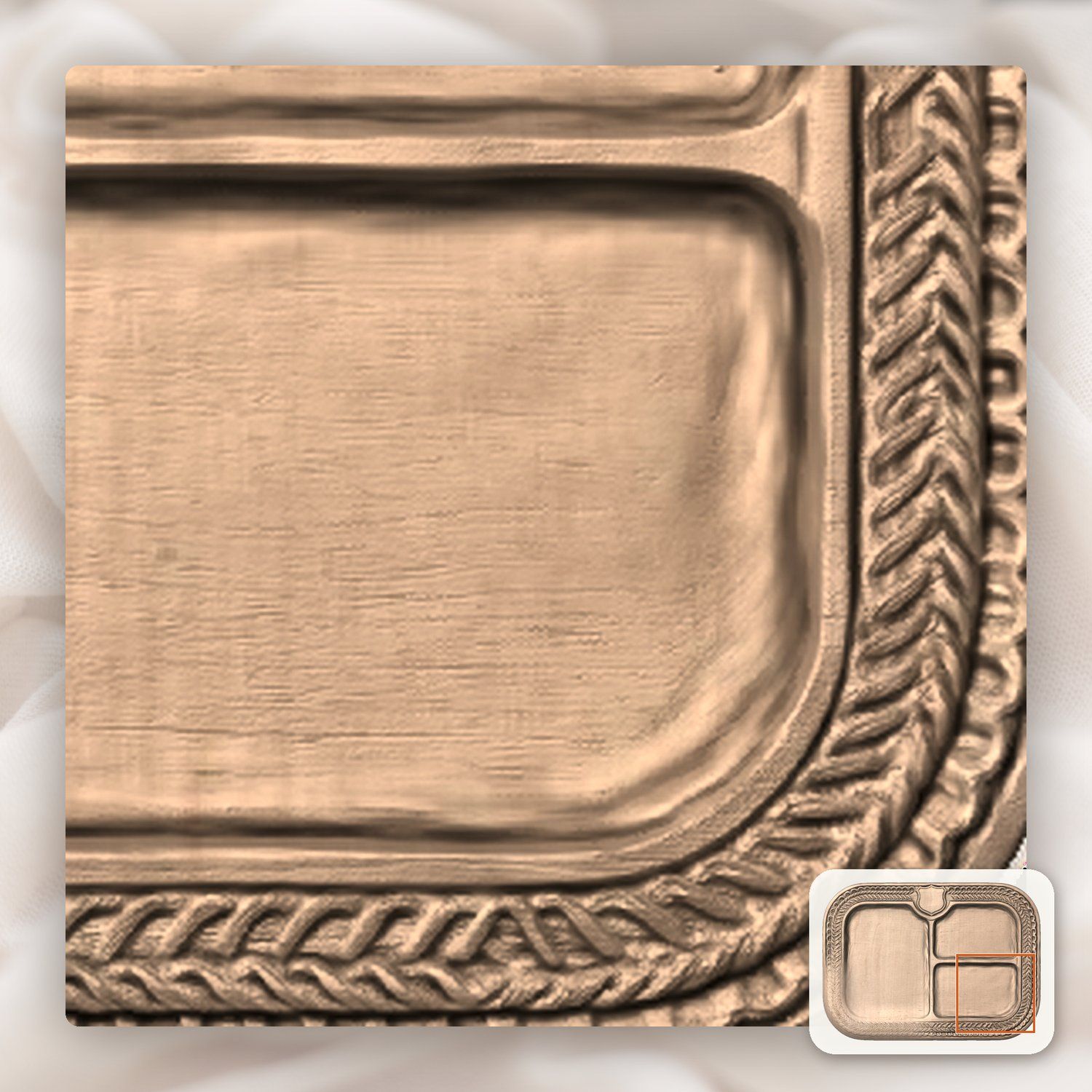 Valet Tray Shield Border CNC Relief STL bas-relief STL — view 6