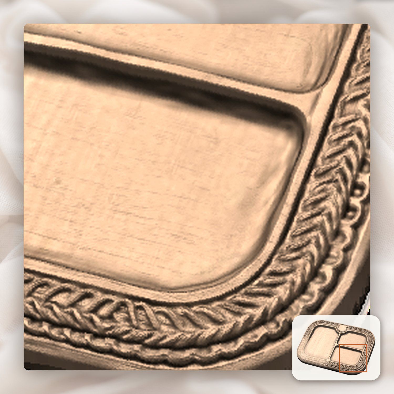 Valet Tray Shield Border CNC Relief STL bas-relief STL — view 8