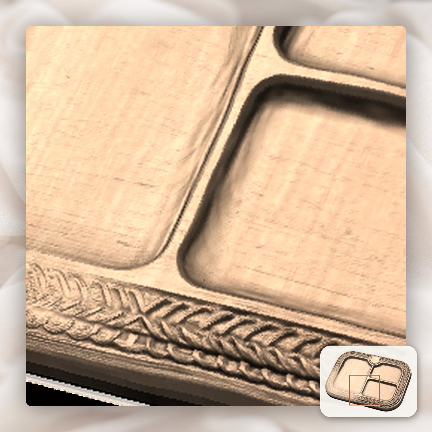 Valet Tray Shield Border CNC Relief STL bas-relief STL — view 9