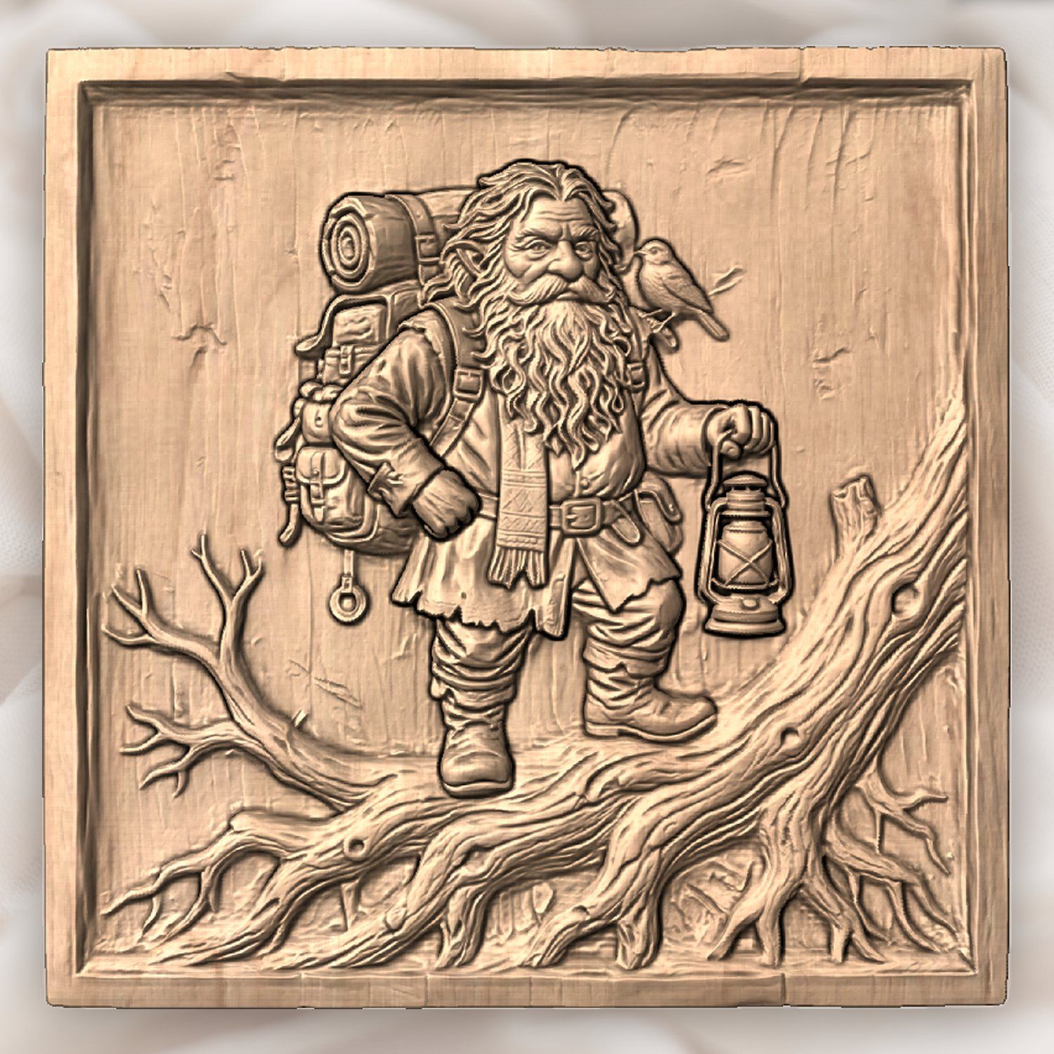 Traveler Forest Gnome Adventurer CNC Relief STL bas-relief STL — view 3
