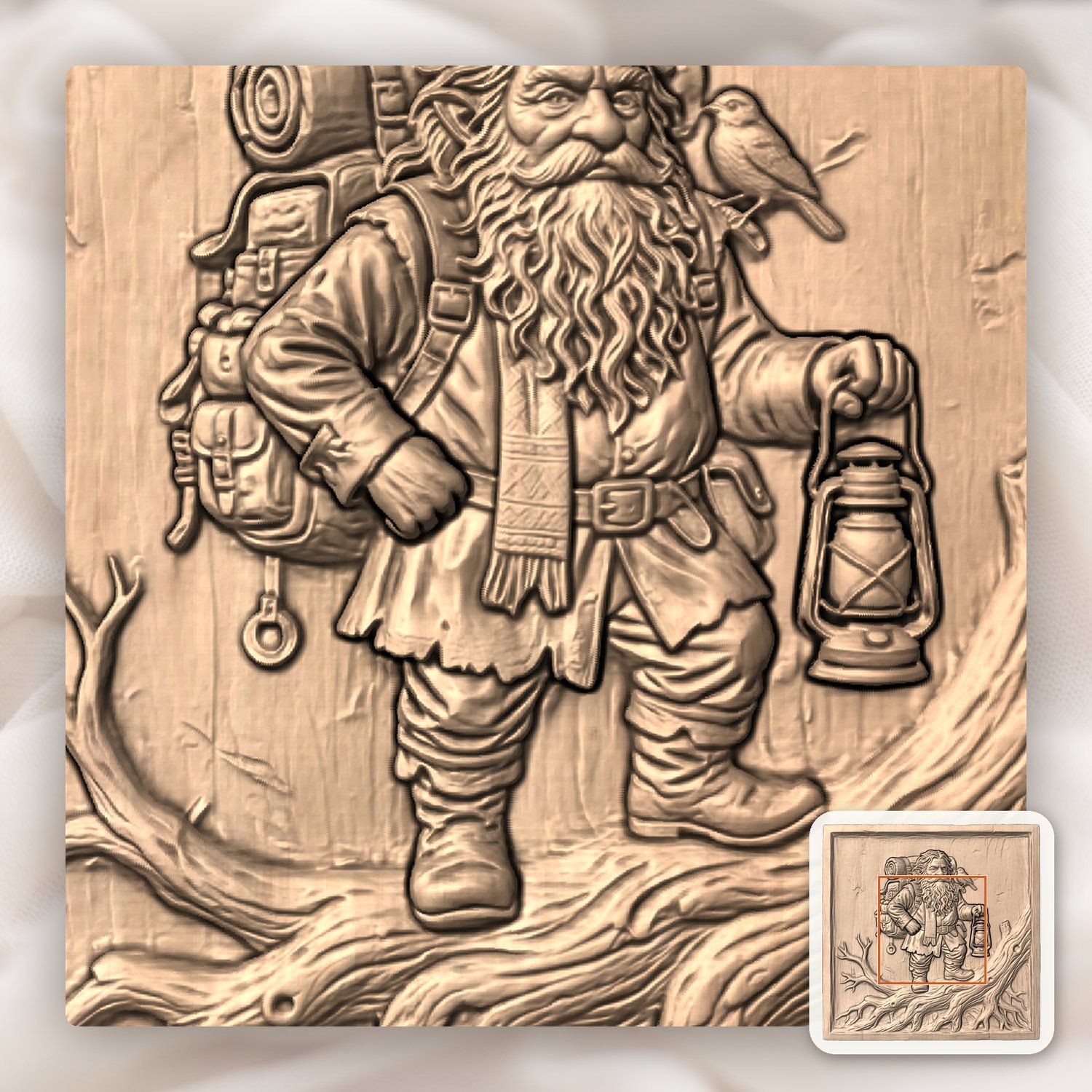 Traveler Forest Gnome Adventurer CNC Relief STL bas-relief STL — view 5