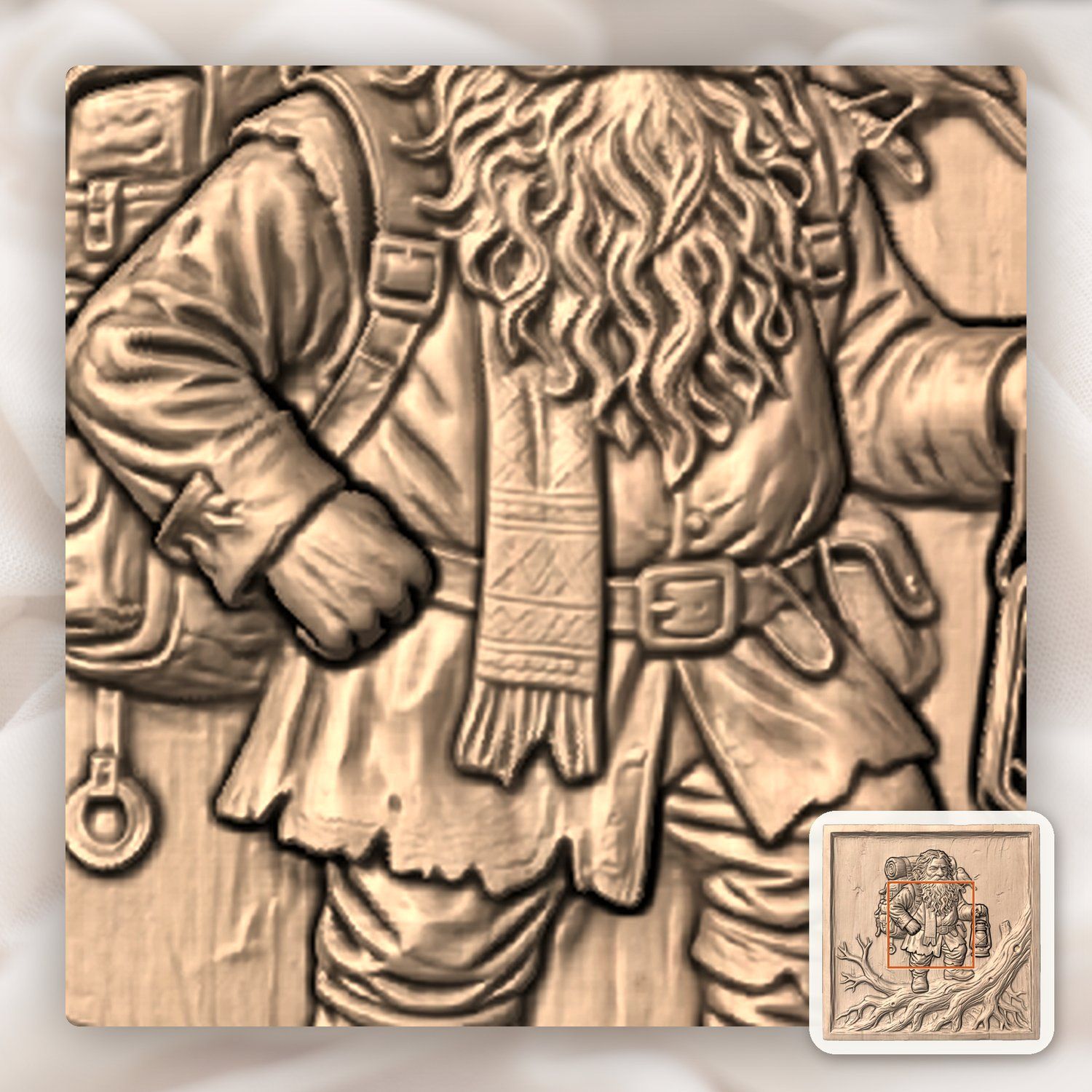 Traveler Forest Gnome Adventurer CNC Relief STL bas-relief STL — view 6