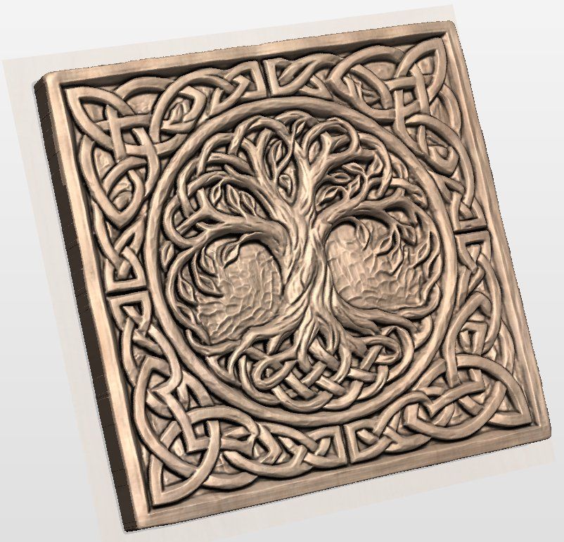 Tree of Life Celtic Wall Art bas-relief STL — view 10