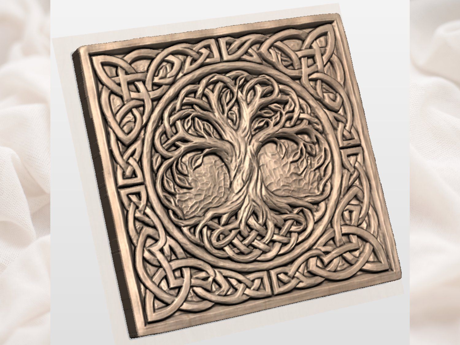 Tree of Life Celtic Wall Art bas-relief STL — view 4