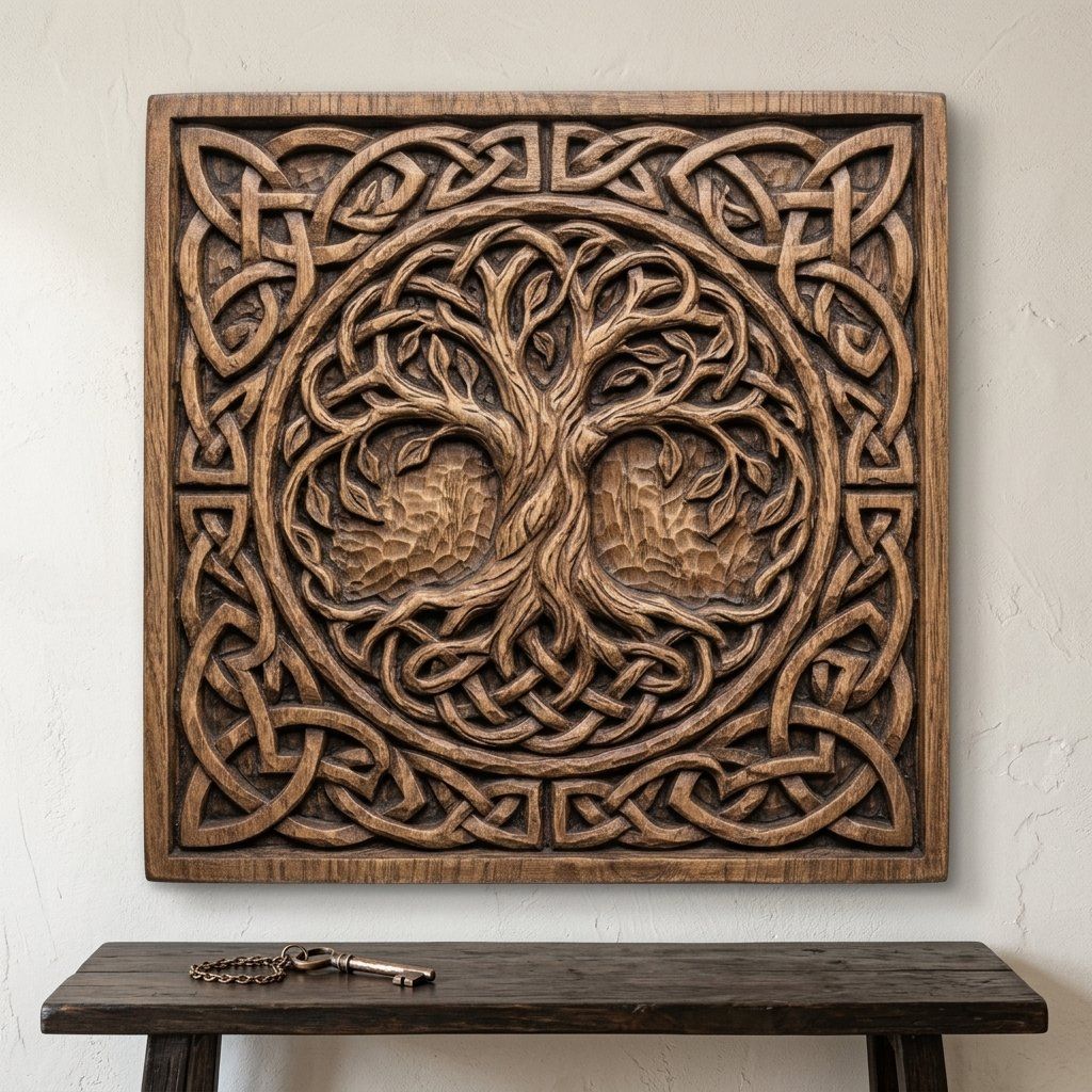 Tree of Life Celtic Wall Art bas-relief STL — view 6
