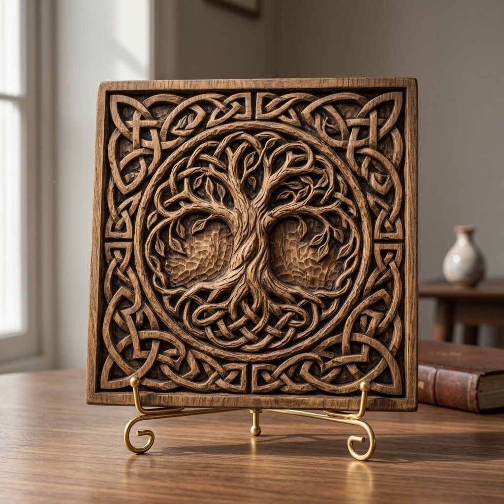 Tree of Life Celtic Wall Art bas-relief STL — view 7