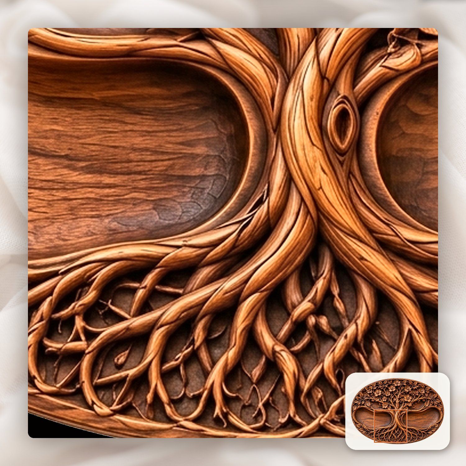 Tree of Life Floral Roots CNC Relief STL bas-relief STL — view 11