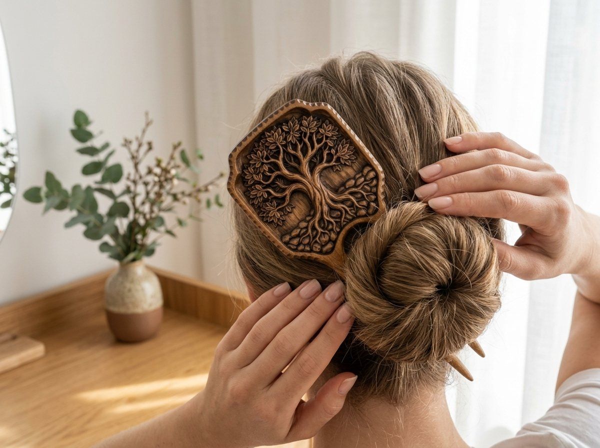 Tree of Life Hair Fork CNC Relief STL bas-relief STL design