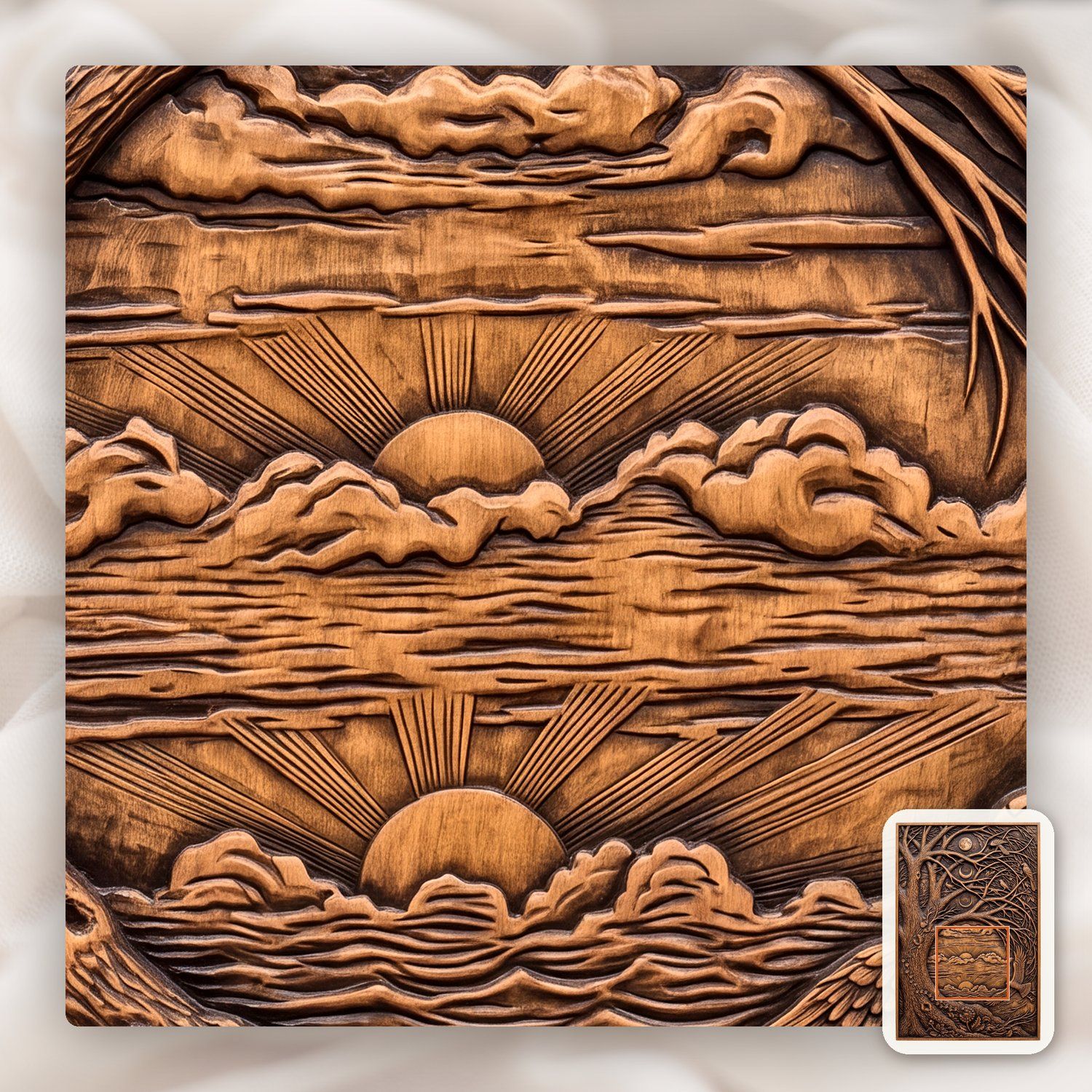 Yggdrasil Tree of Life Moon Phases Nature CNC Relief STL bas-relief STL — view 12