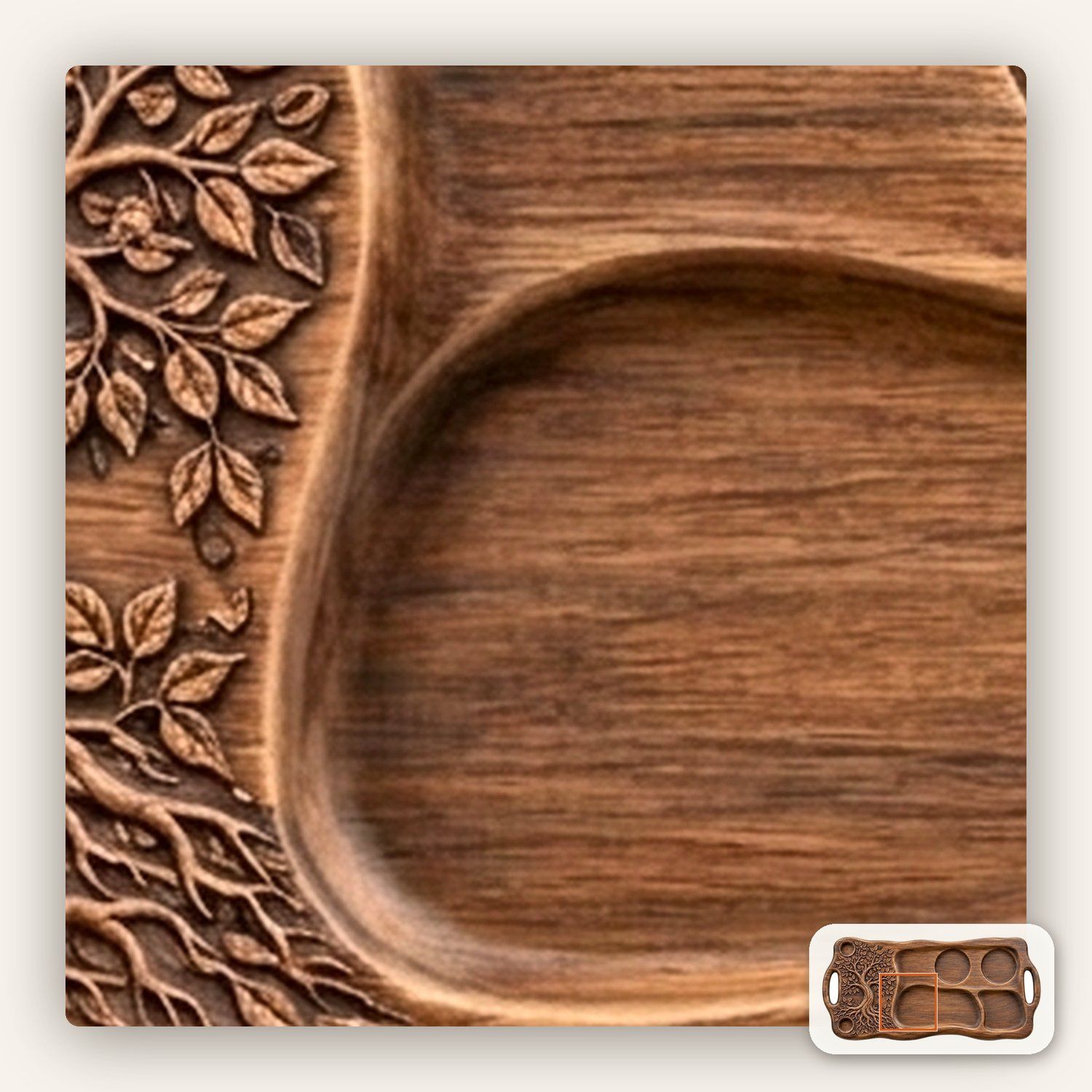 Tree of Life Serving Tray CNC Relief STL bas-relief STL — view 12