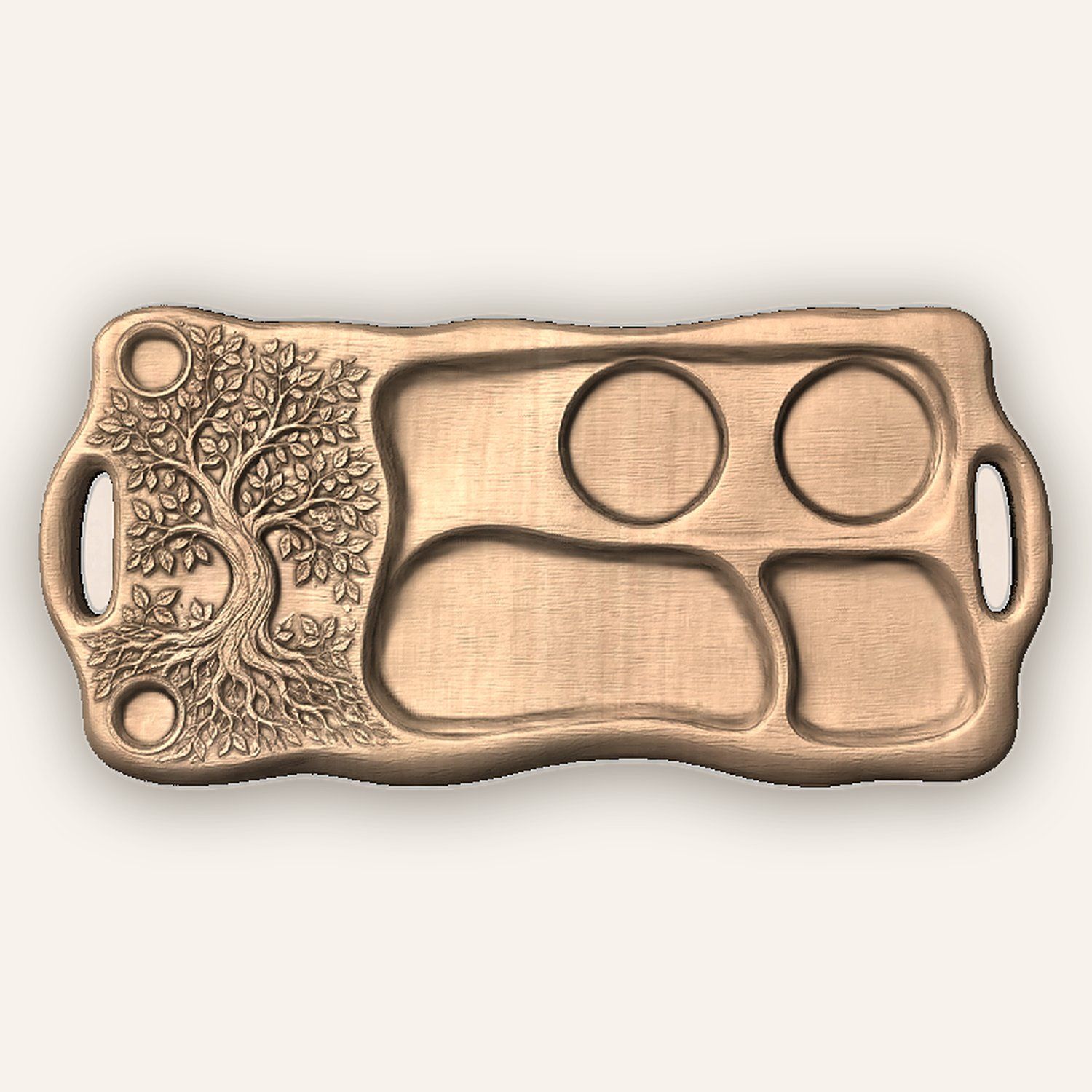 Tree of Life Serving Tray CNC Relief STL bas-relief STL — view 5