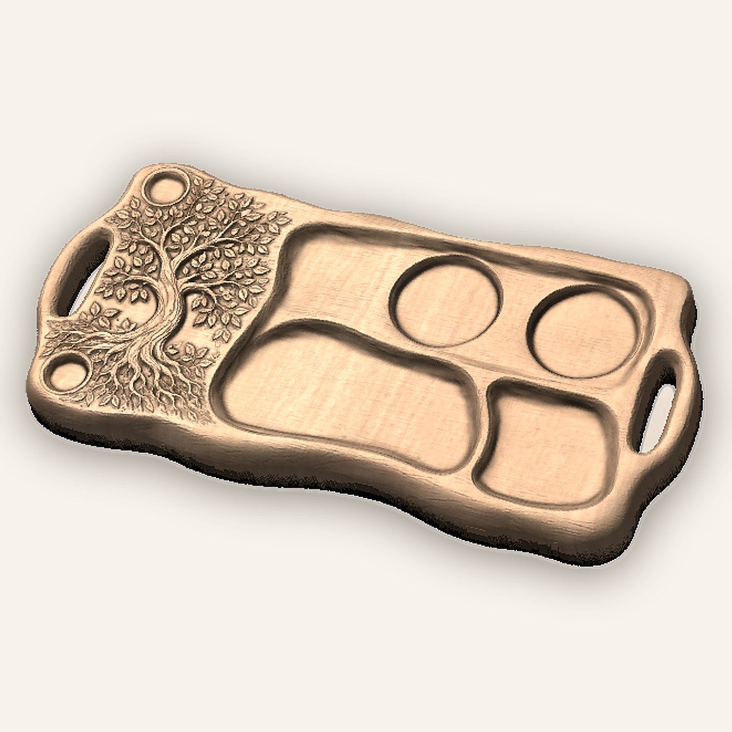 Tree of Life Serving Tray CNC Relief STL bas-relief STL — view 6