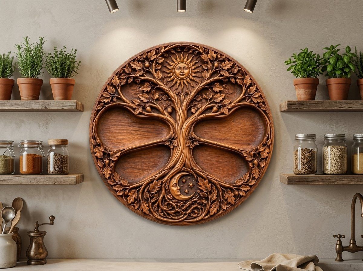 Tree of Life Sun Moon CNC Relief STL bas-relief STL — view 15