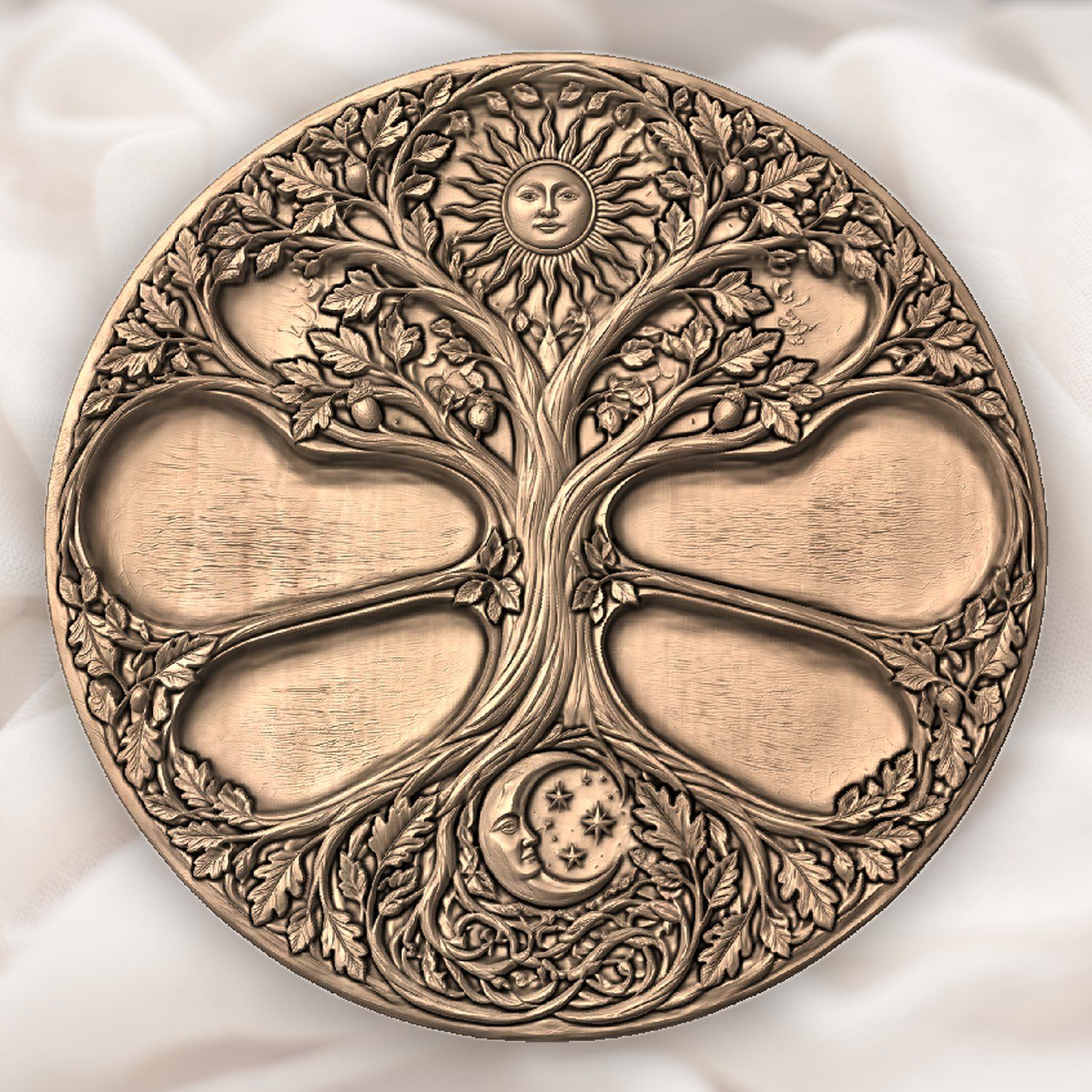 Tree of Life Sun Moon CNC Relief STL bas-relief STL — view 5