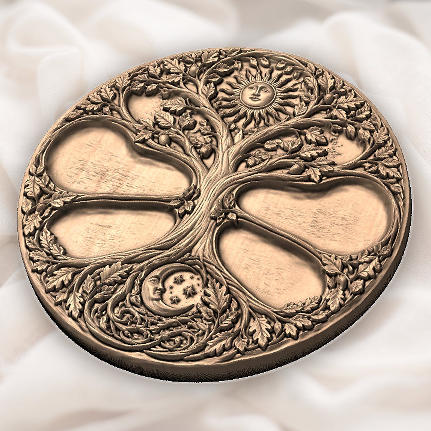 Tree of Life Sun Moon CNC Relief STL bas-relief STL — view 6