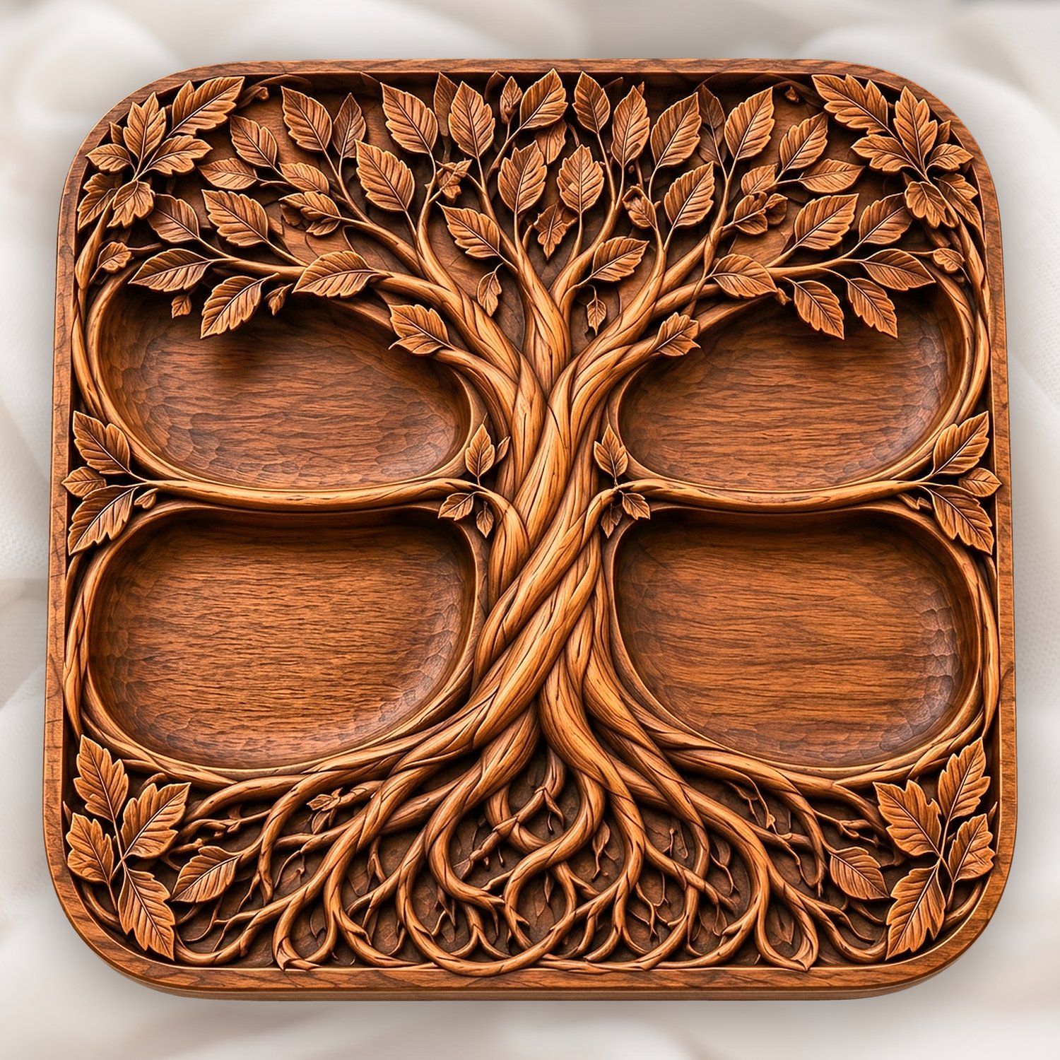 Tree of Life Valet Tray CNC Relief STL bas-relief STL — view 13