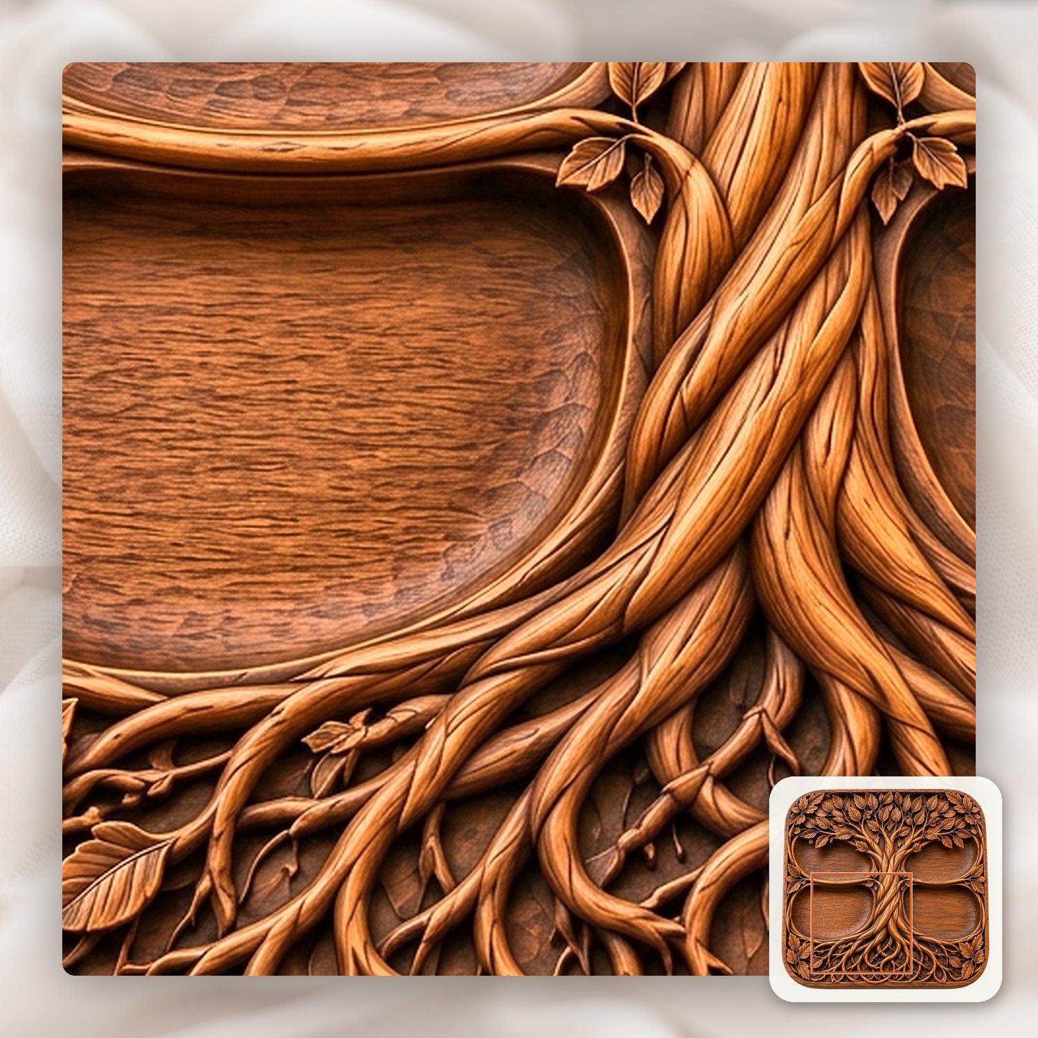 Tree of Life Valet Tray CNC Relief STL bas-relief STL — view 12