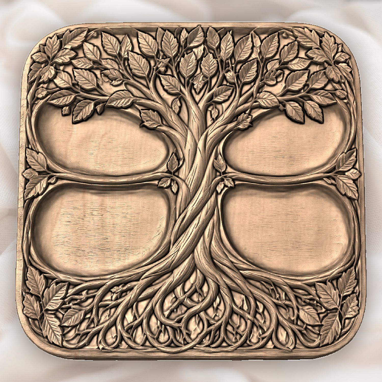 Tree of Life Valet Tray CNC Relief STL bas-relief STL — view 5