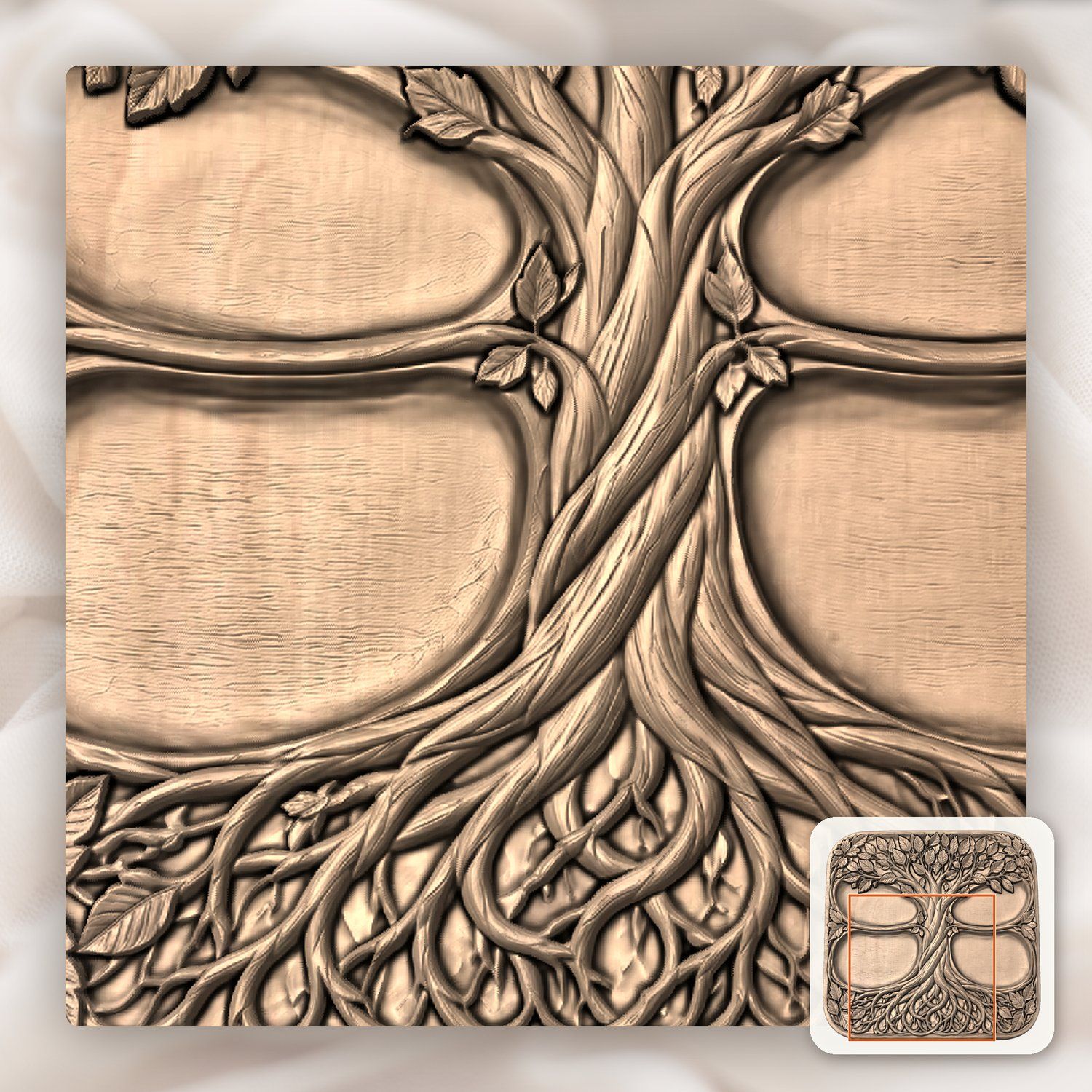 Tree of Life Valet Tray CNC Relief STL bas-relief STL — view 8
