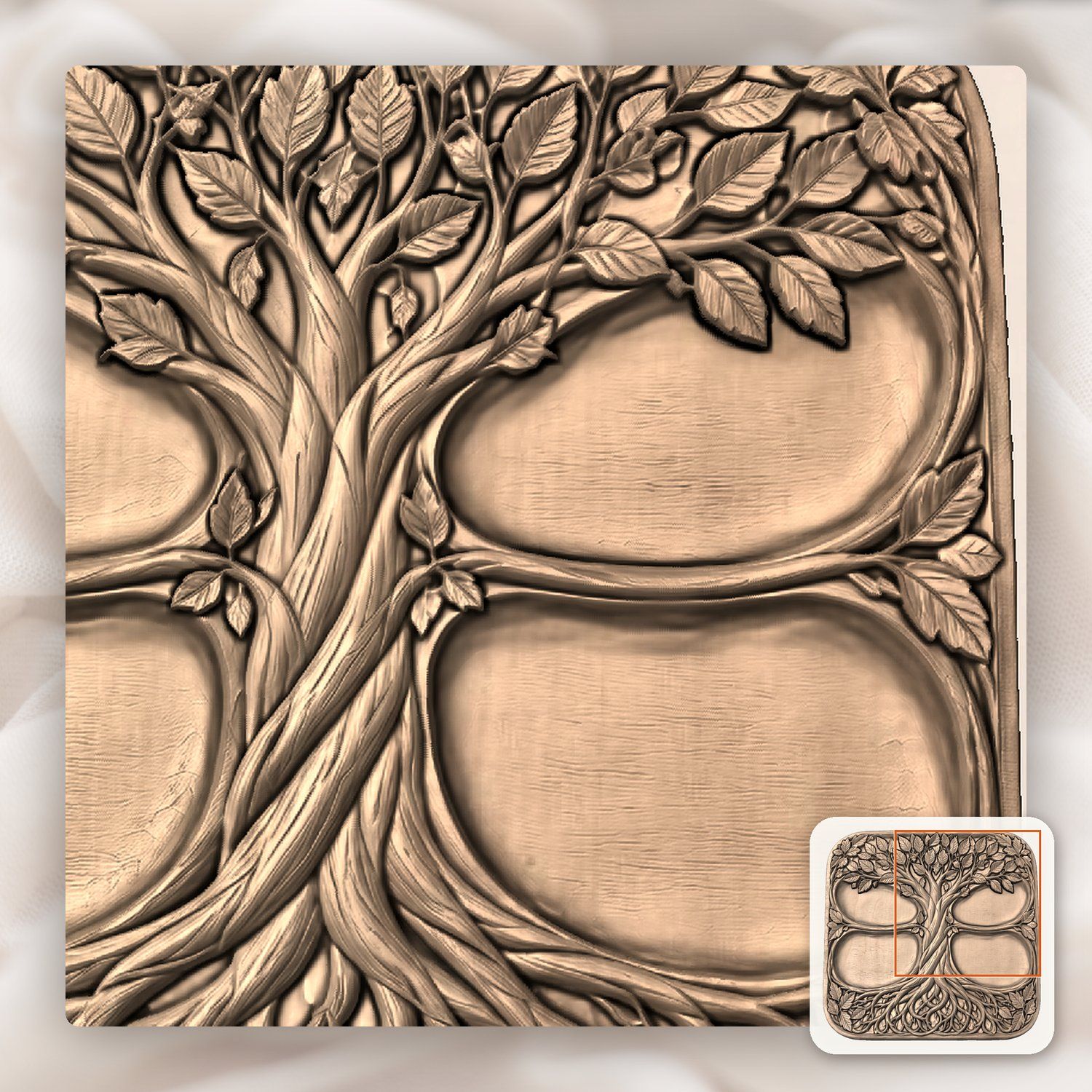 Tree of Life Valet Tray CNC Relief STL bas-relief STL — view 9