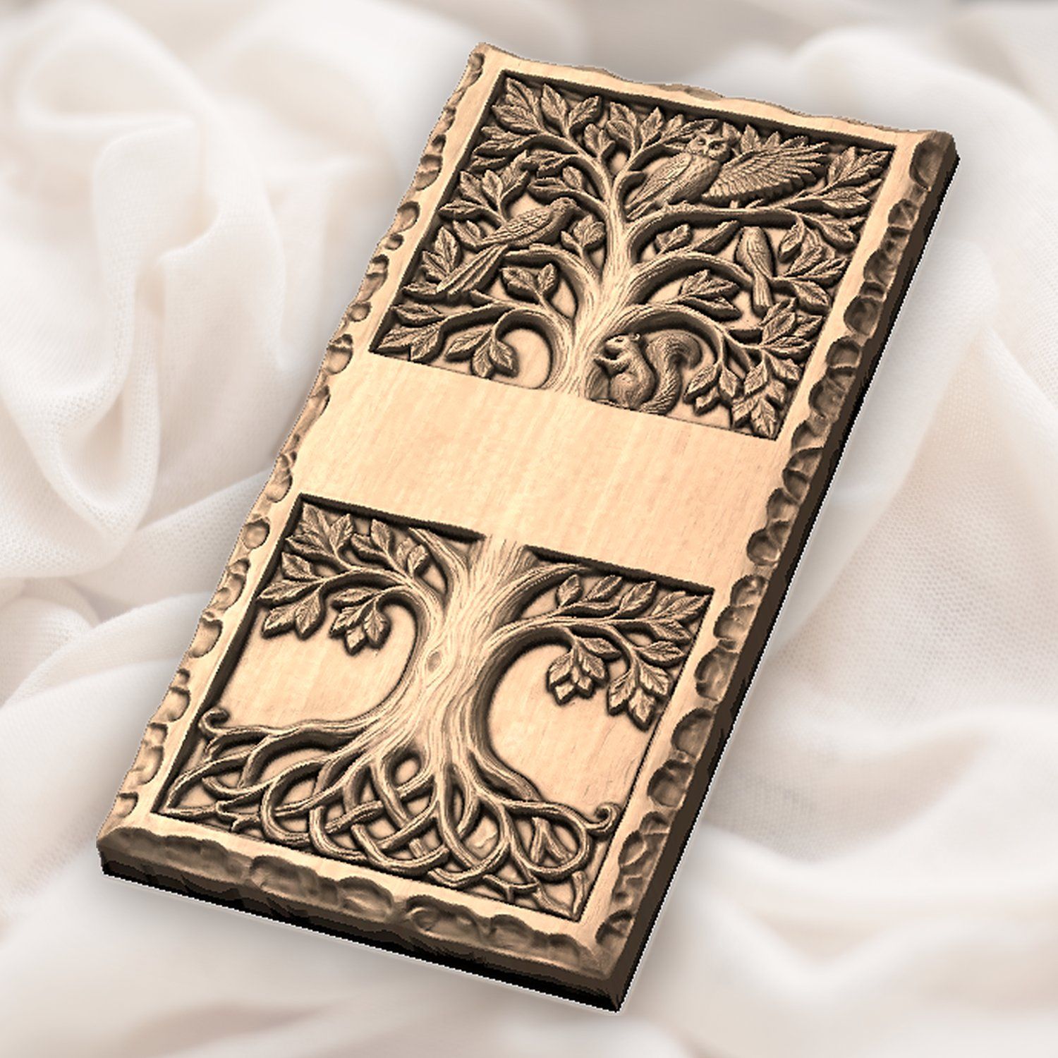 Doorbell plate Tree of Life Wildlife Forest Scene CNC Relief STL bas-relief STL — view 7