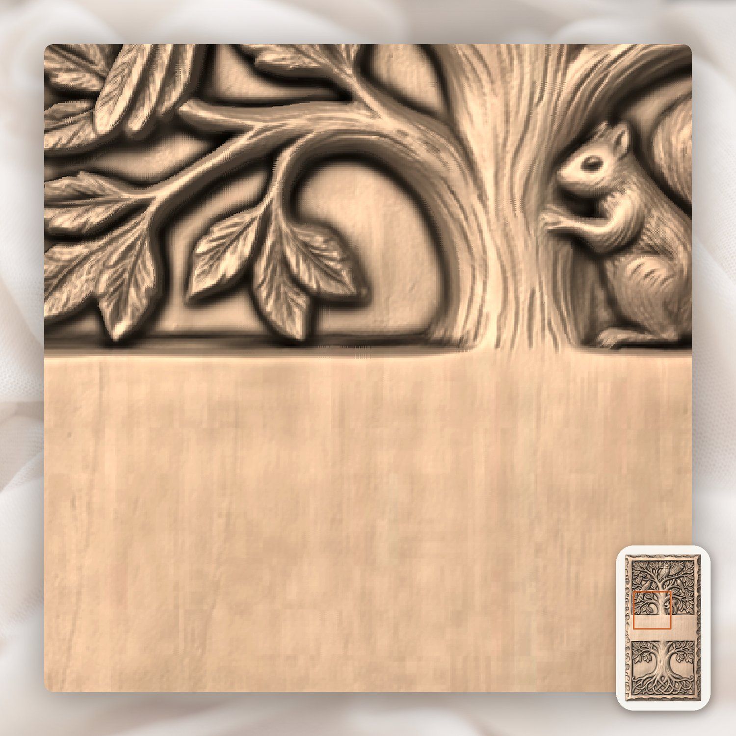 Doorbell plate Tree of Life Wildlife Forest Scene CNC Relief STL bas-relief STL — view 11