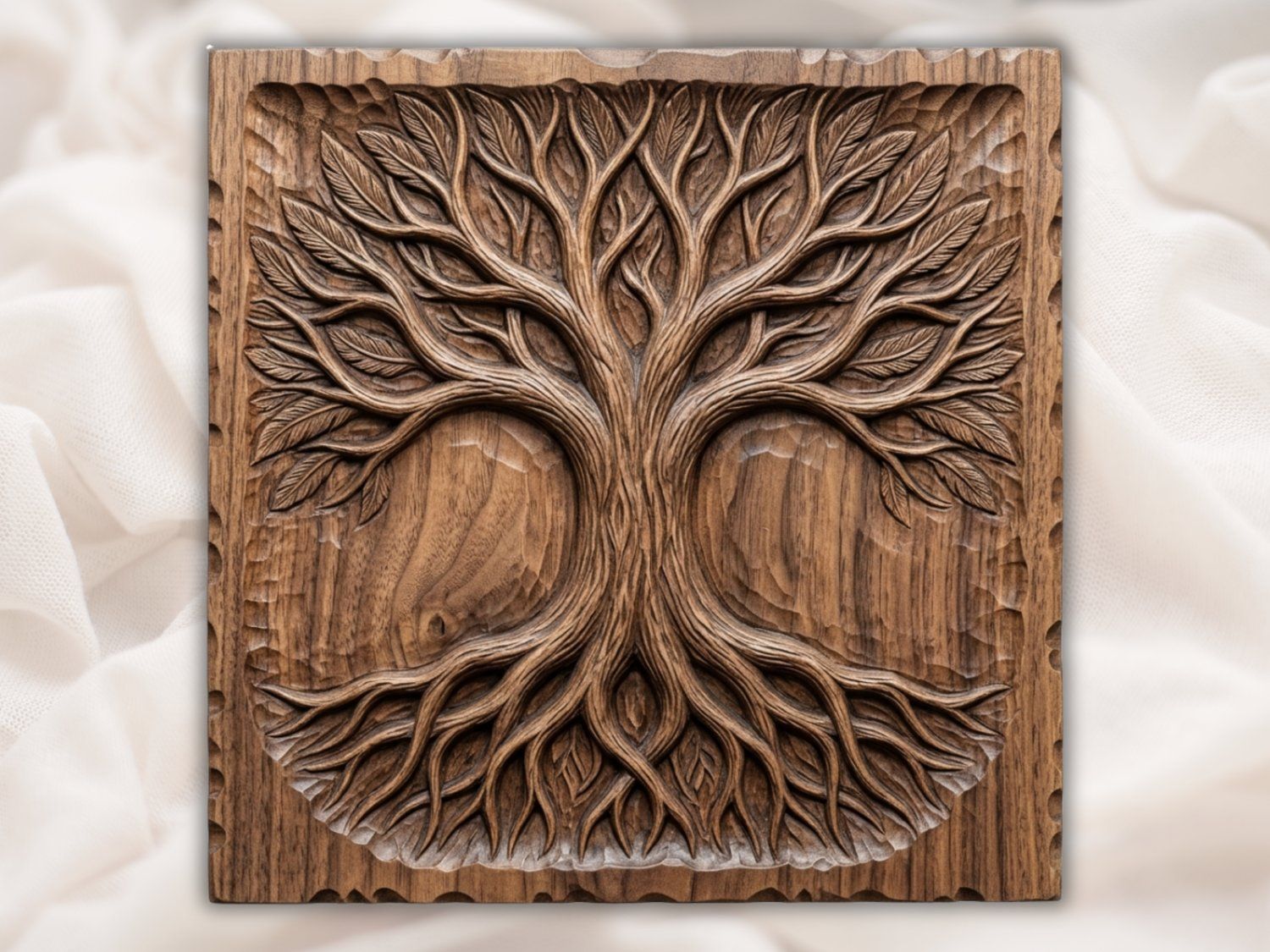 Tree of Life Wood Carving Wall Art bas-relief STL — view 2